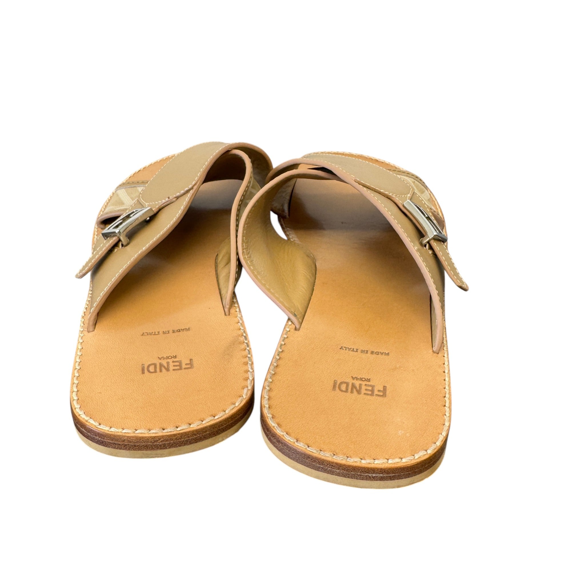 Women's Ff Jaccquard Crossover Sandals Beige Size EU 39 / UK 6