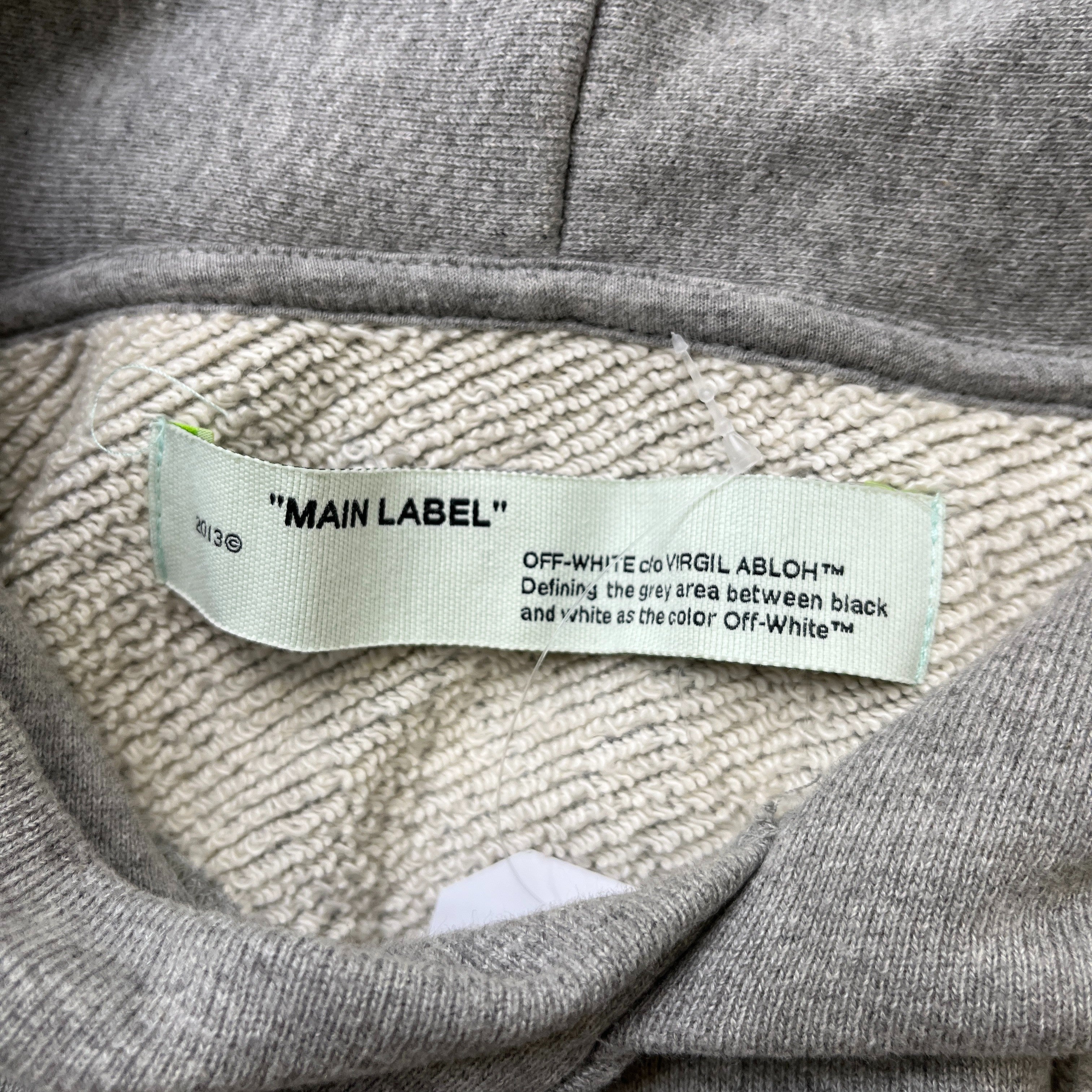 Men's Logo Print Hoodie Grey Size XL