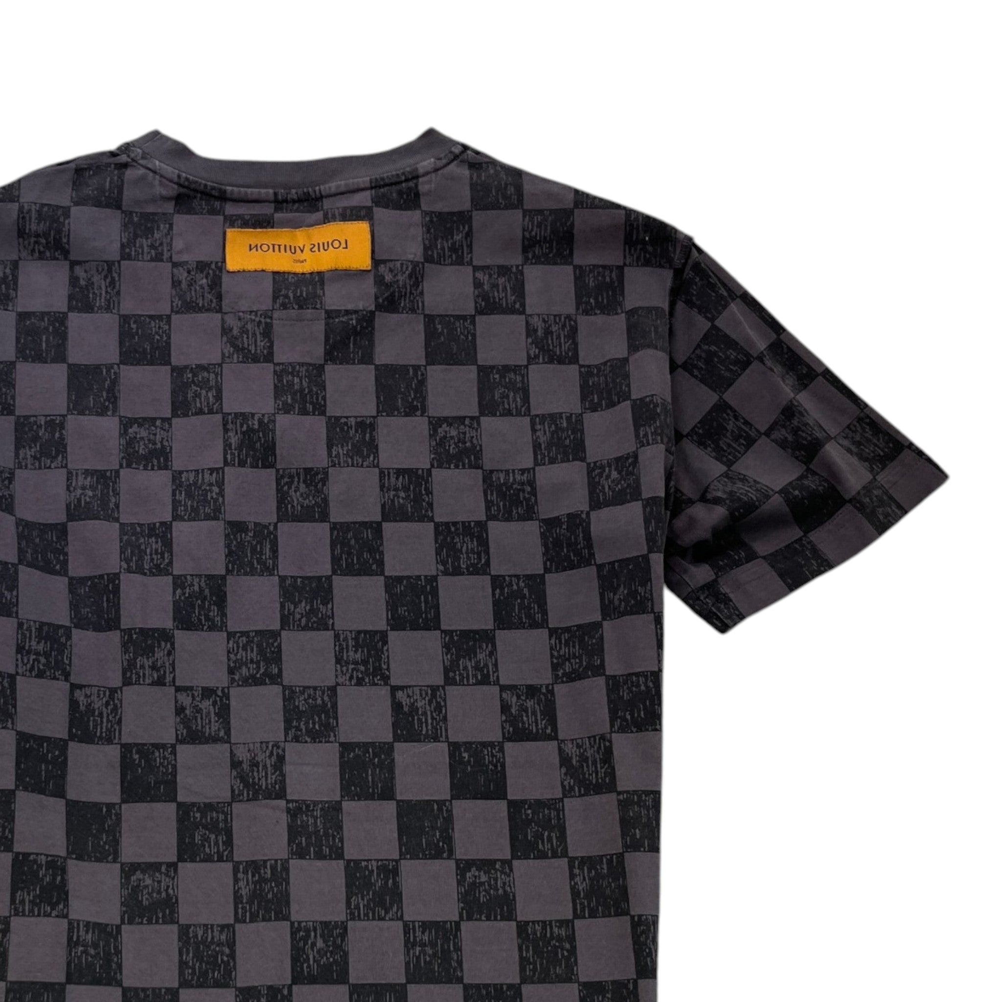 Men's Damier Piqué T-Shirt Grey Size M