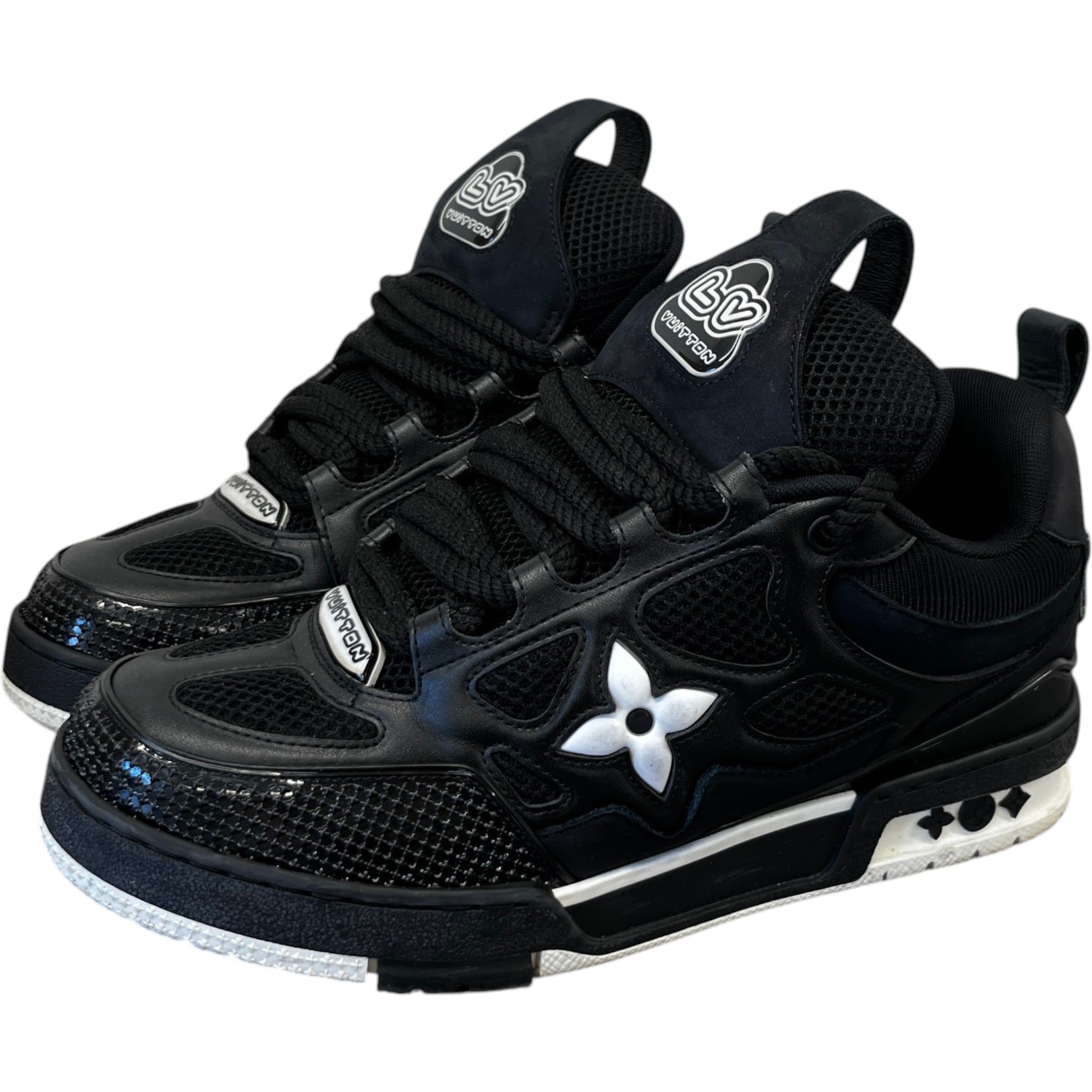 Men's Lv Skate Low Trainers Black Size EU 39.5 / UK 5.5