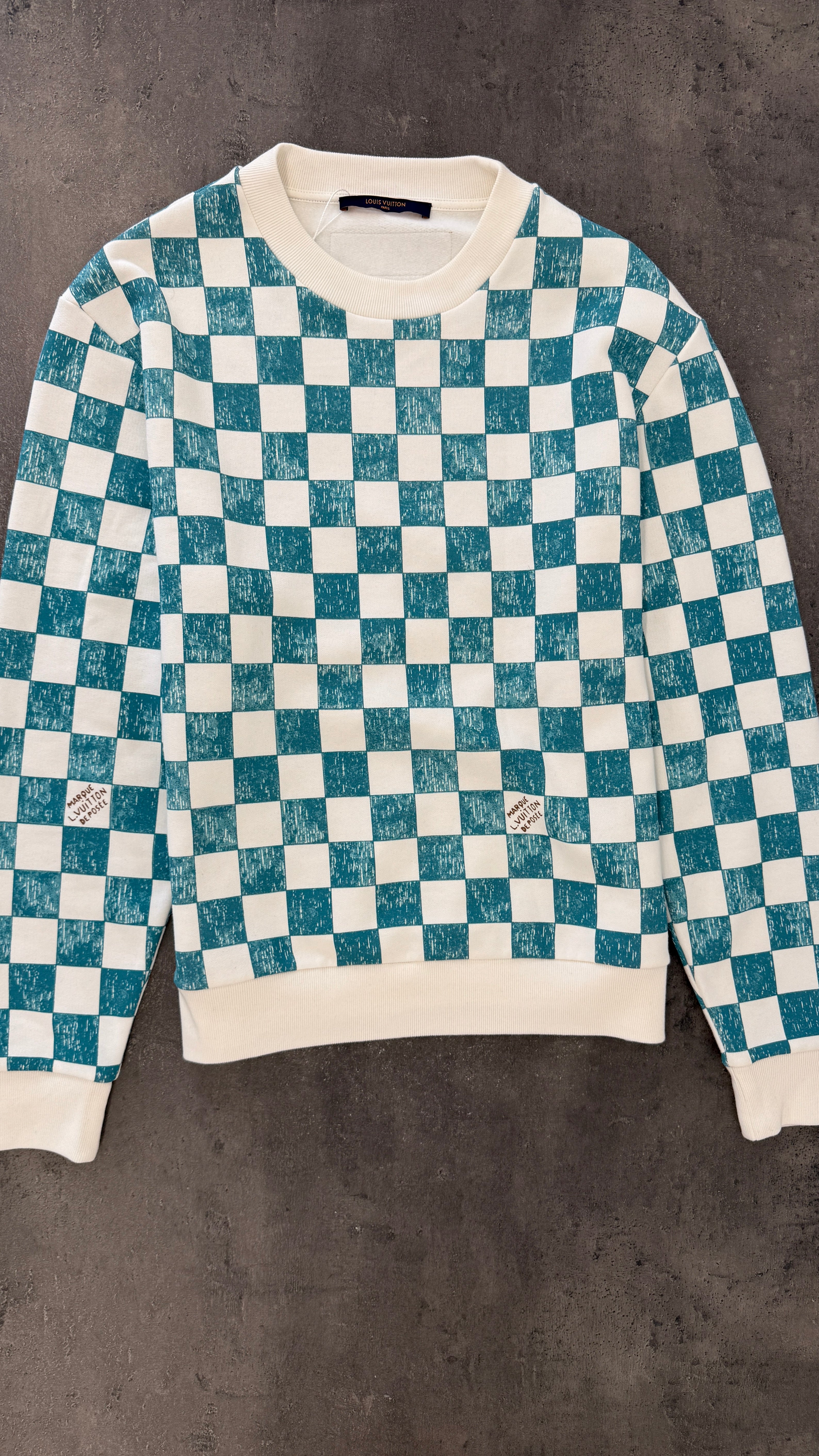 Men's Damier Sweatshirt White Size XS