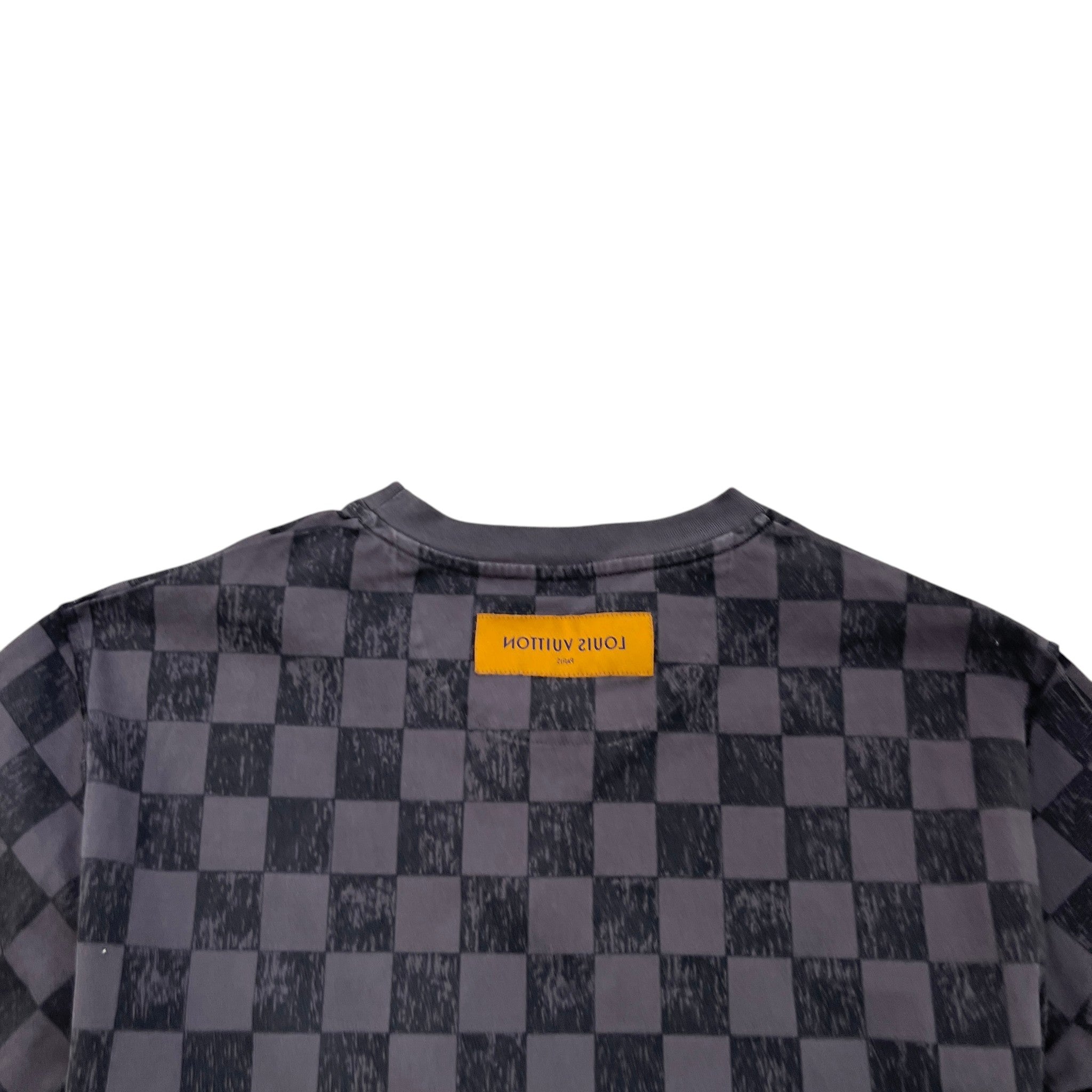 Men's Damier Piqué T-Shirt Grey Size M