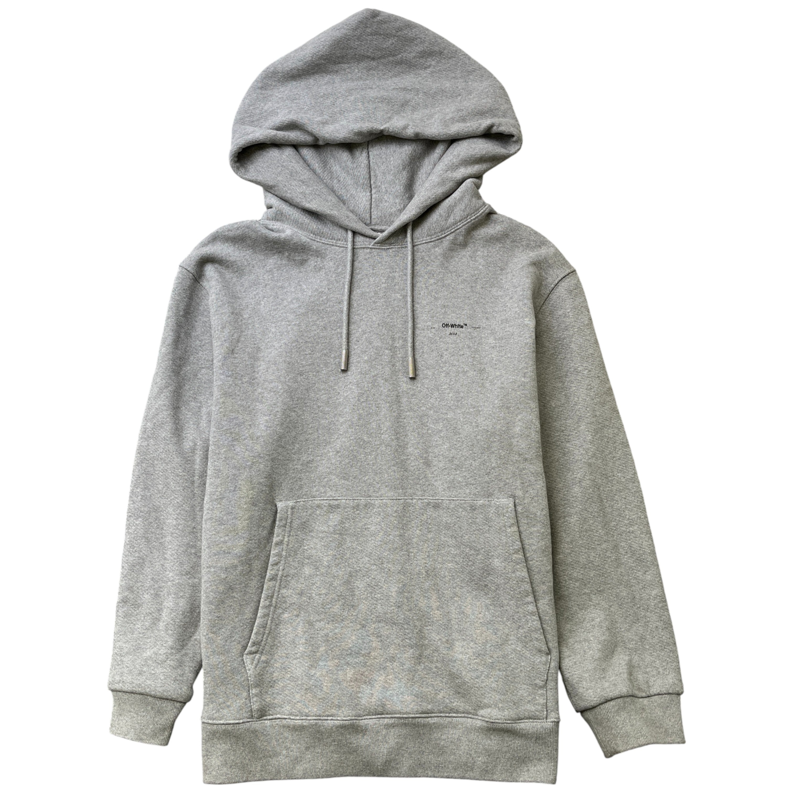 Men's Logo Print Hoodie Grey Size XL