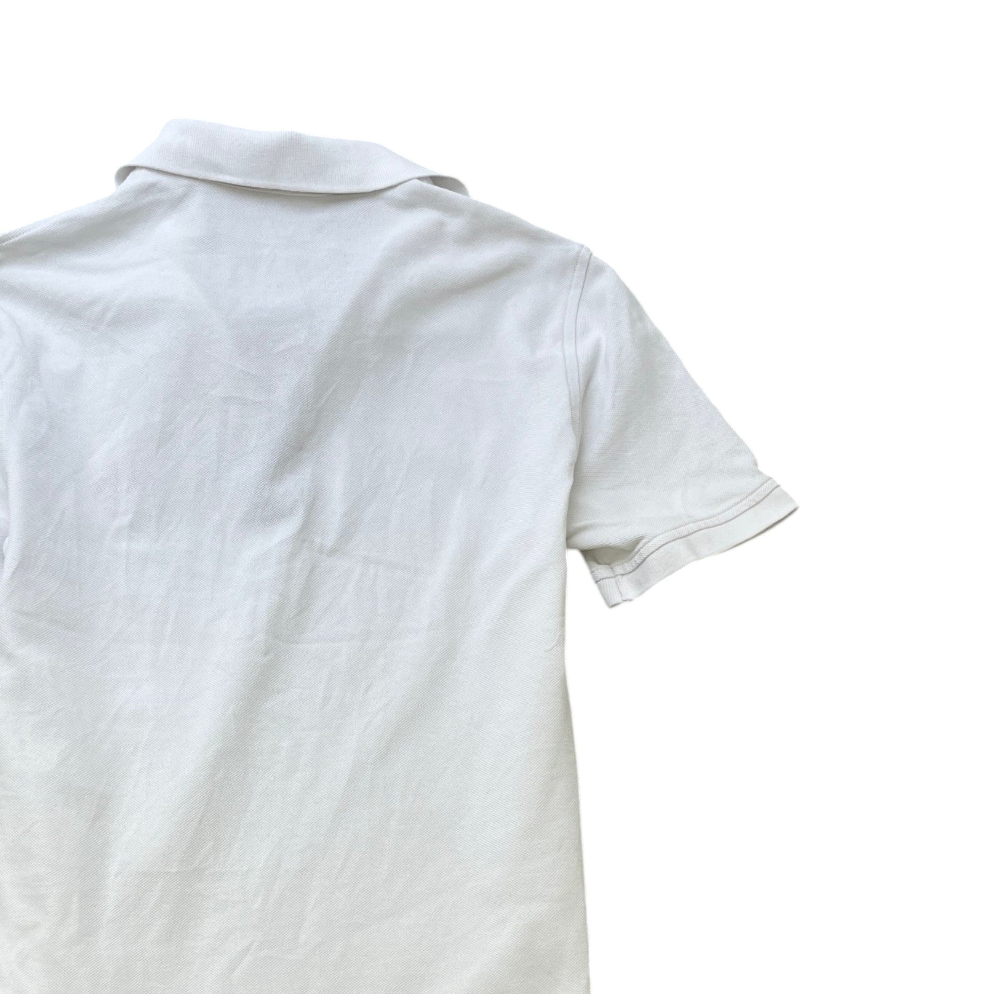 Men's Embroidered Logo Polo Shirt White Size S