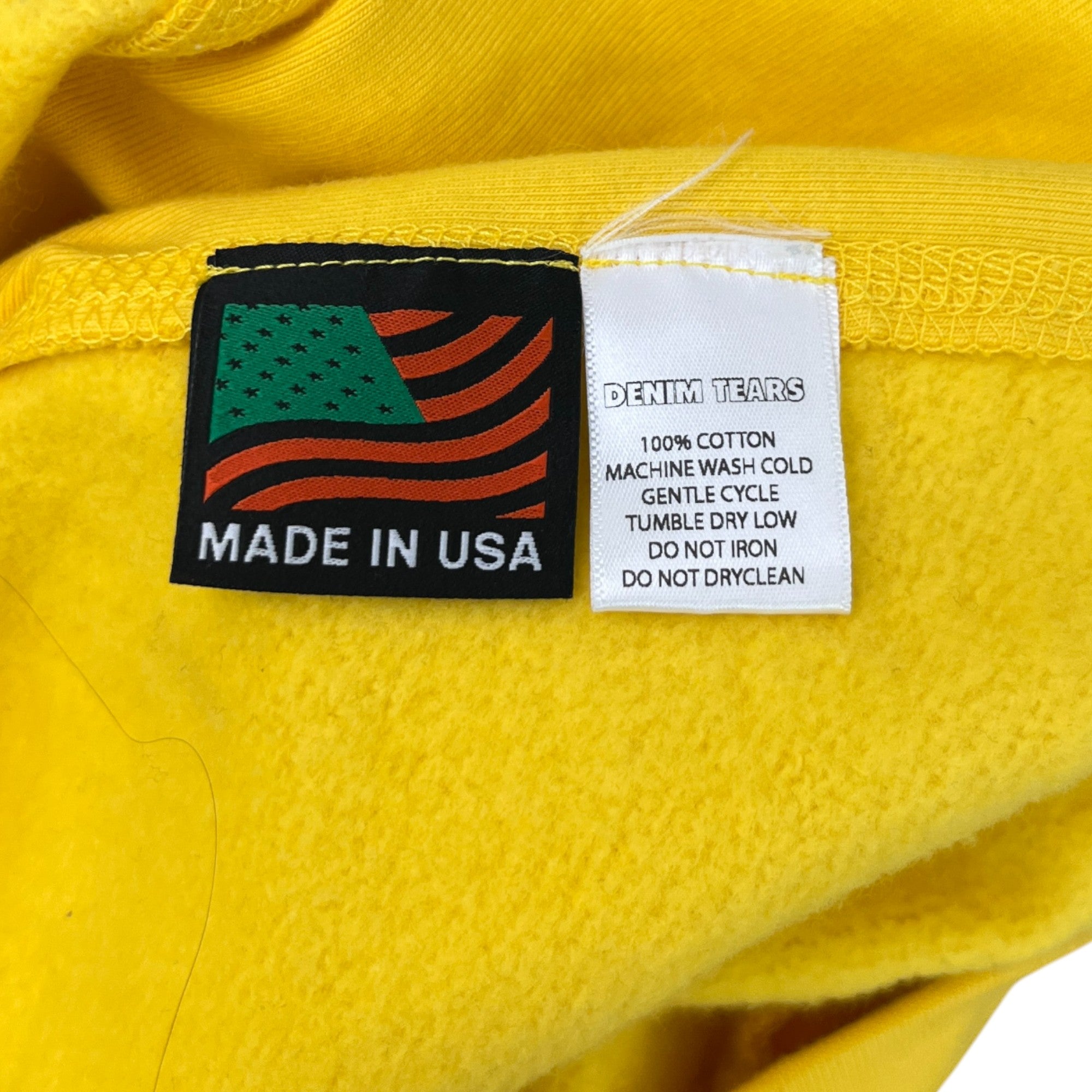 Men's Embroidered Logo Print Jumper Yellow Size M