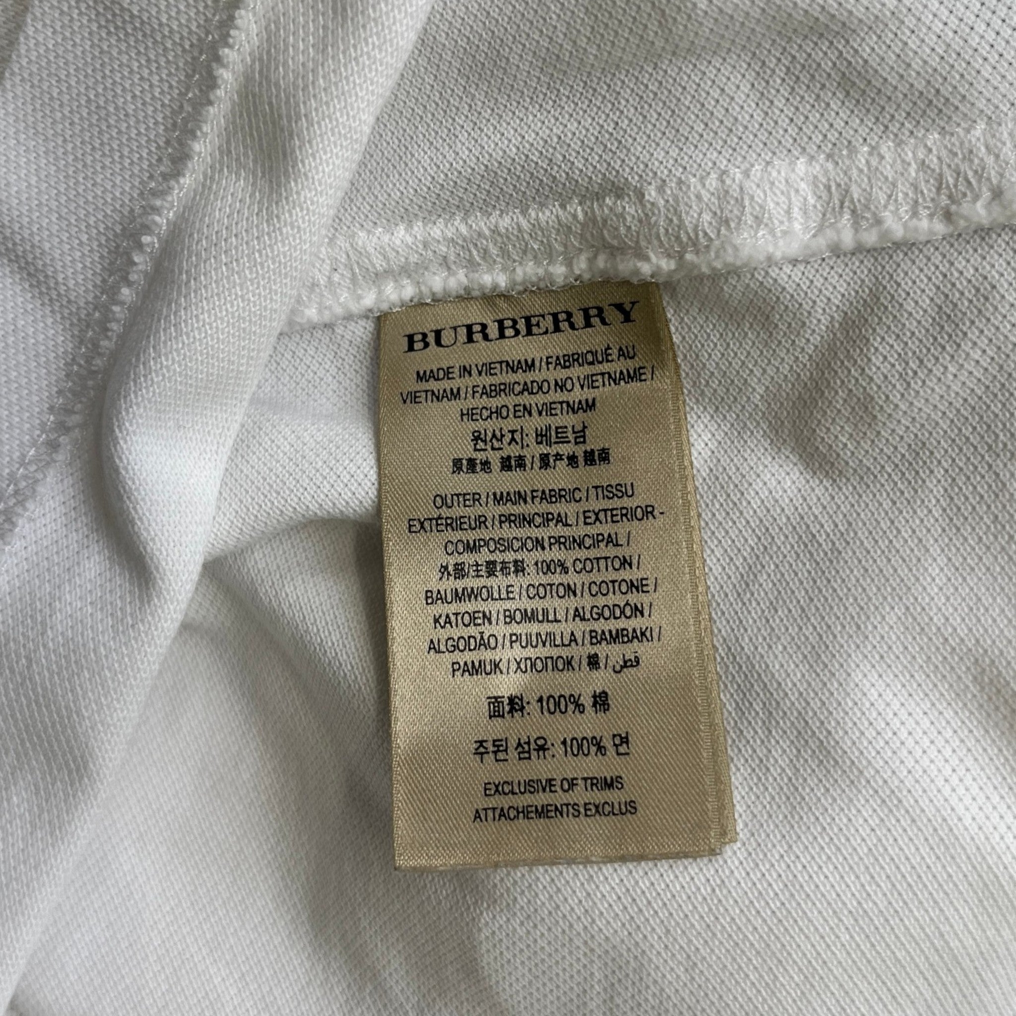 Men's Embroidered Logo Polo Shirt White Size S