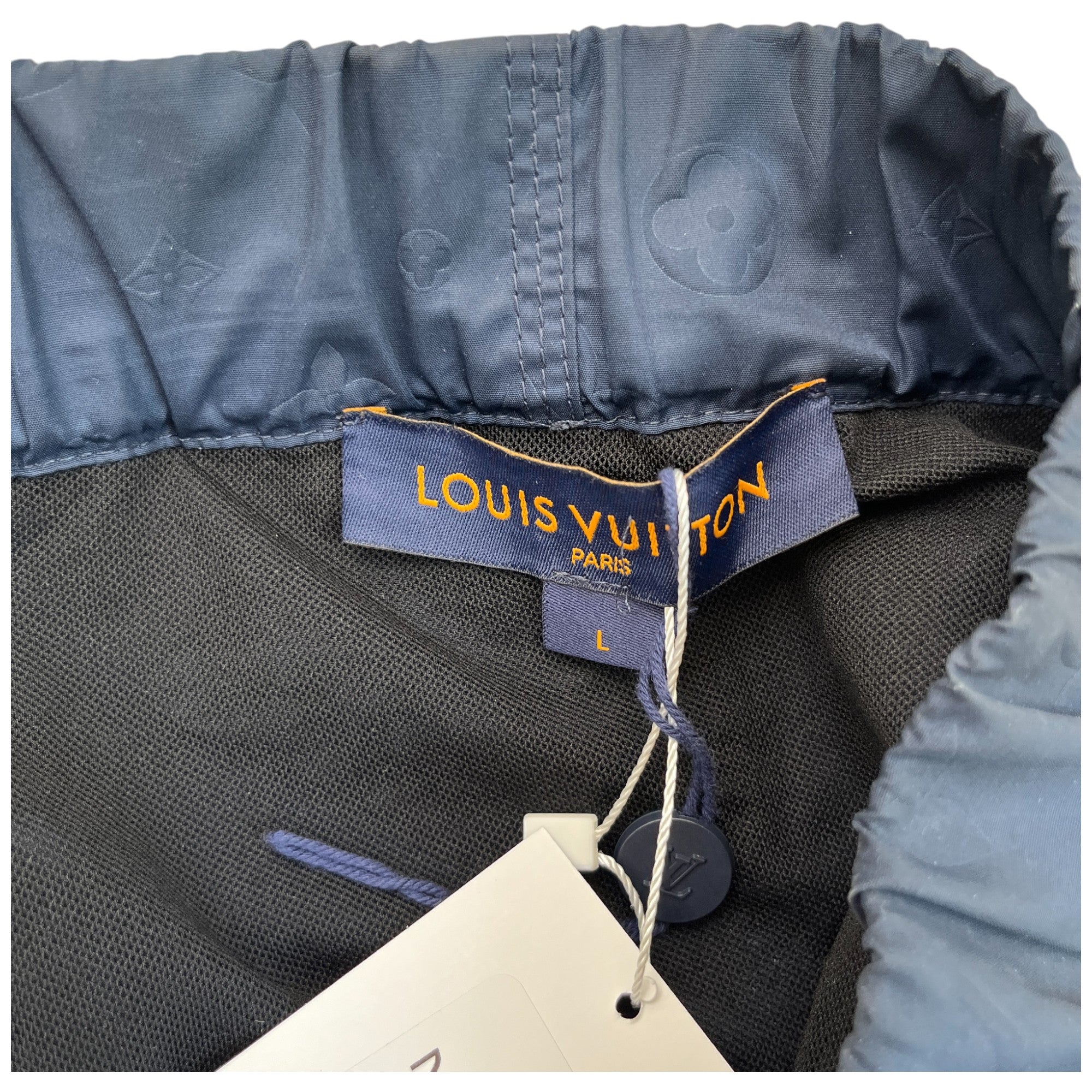 Men's Monogram 3D Pocket Swim Shorts Navy Size L