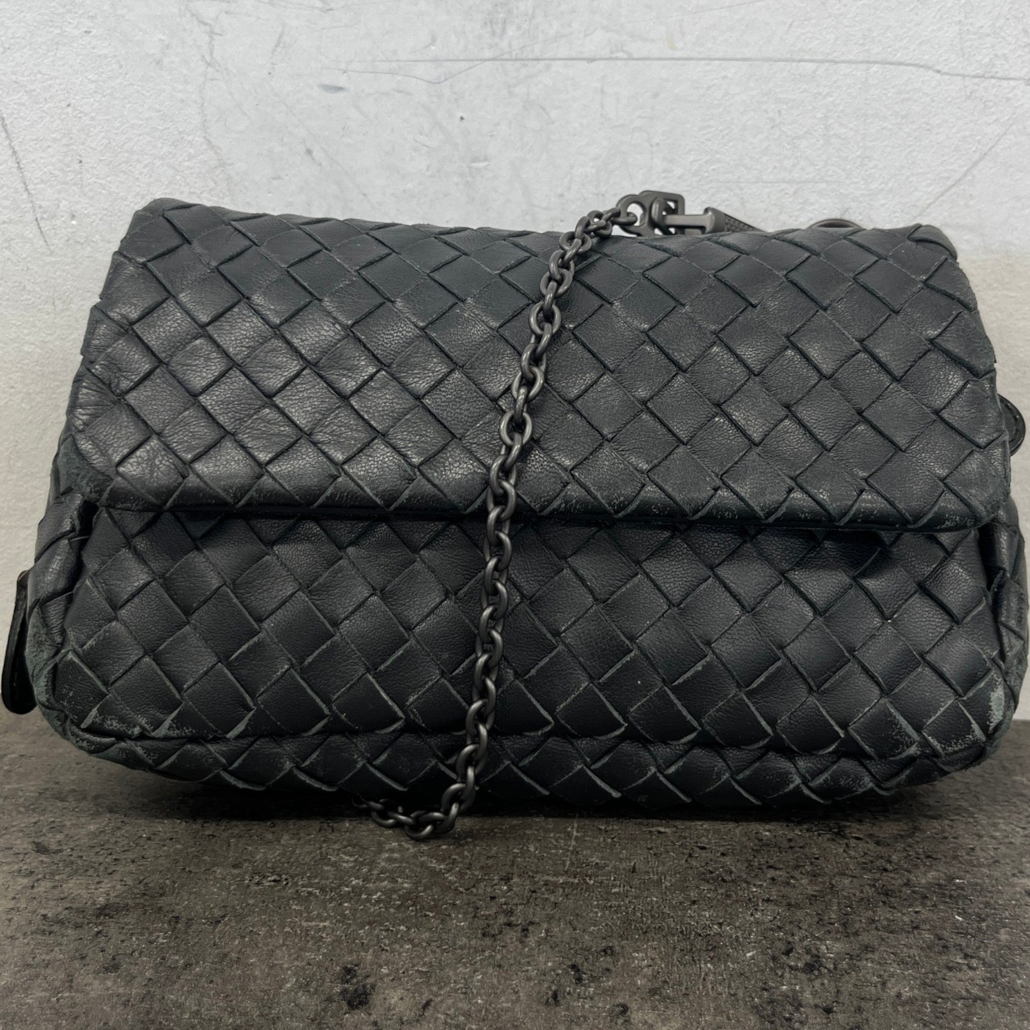 Women's Intrecciato Woven Olimpia Bag Black