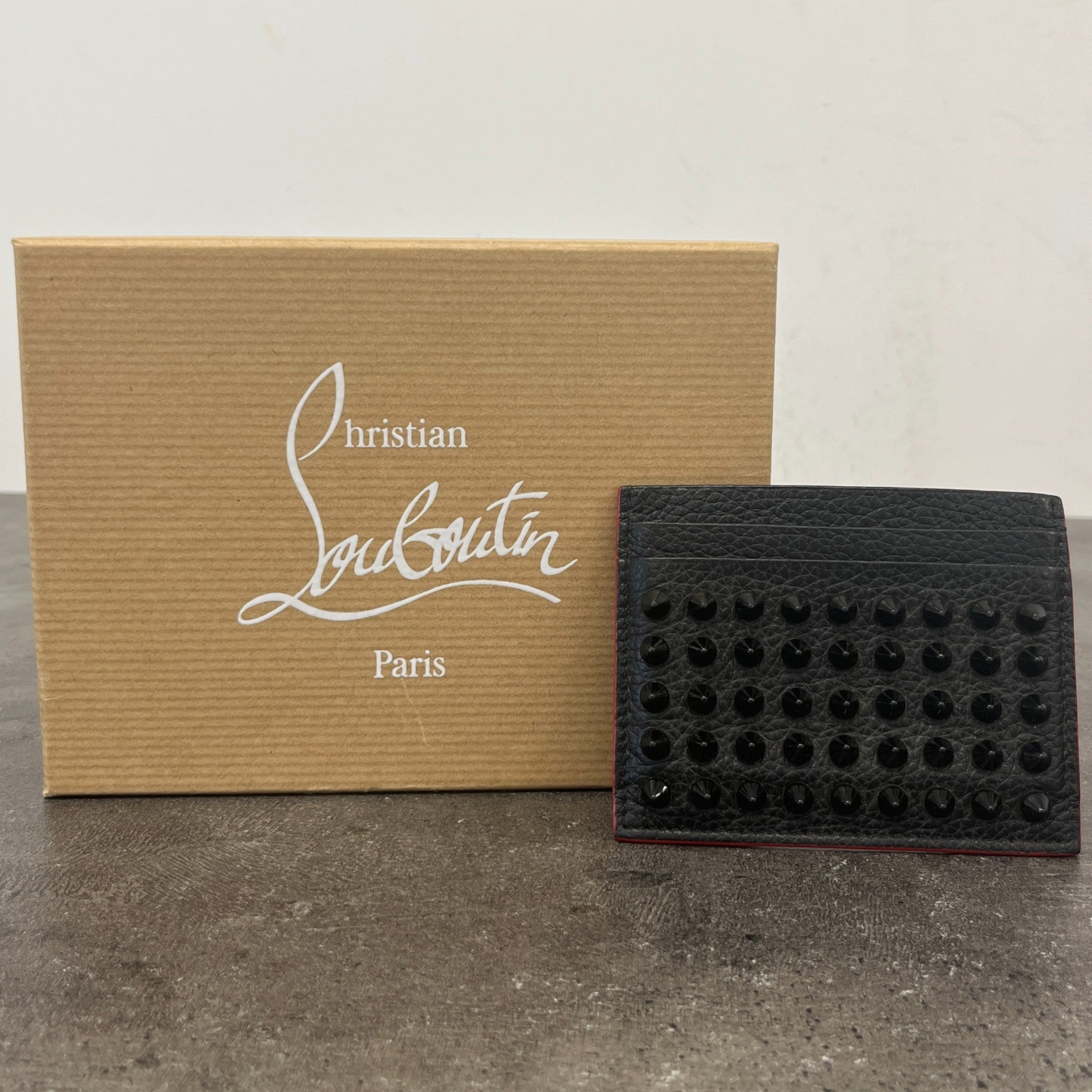 Spike Embellished Card Holder Black