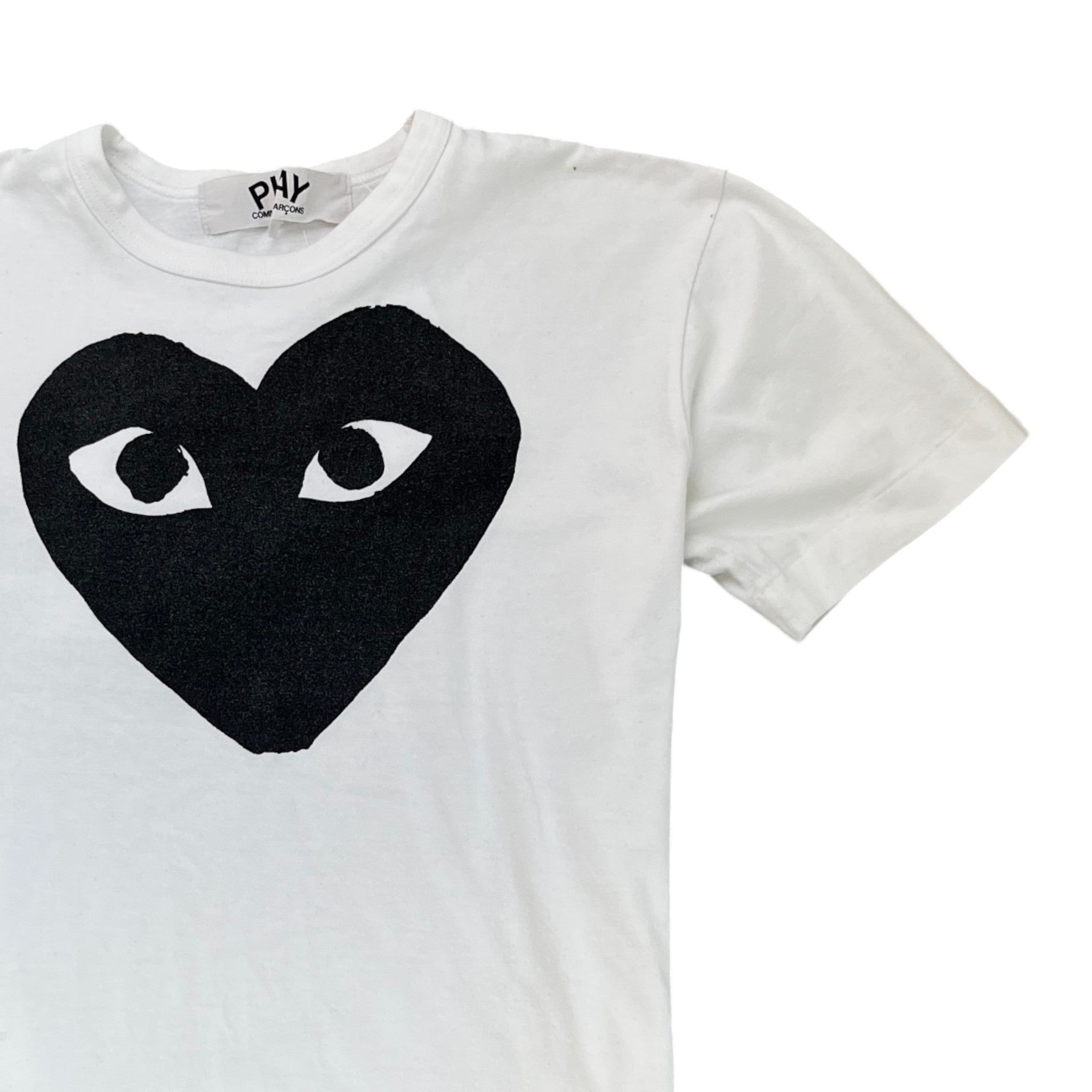Men's Play Peeping Heart T-Shirt White Size M