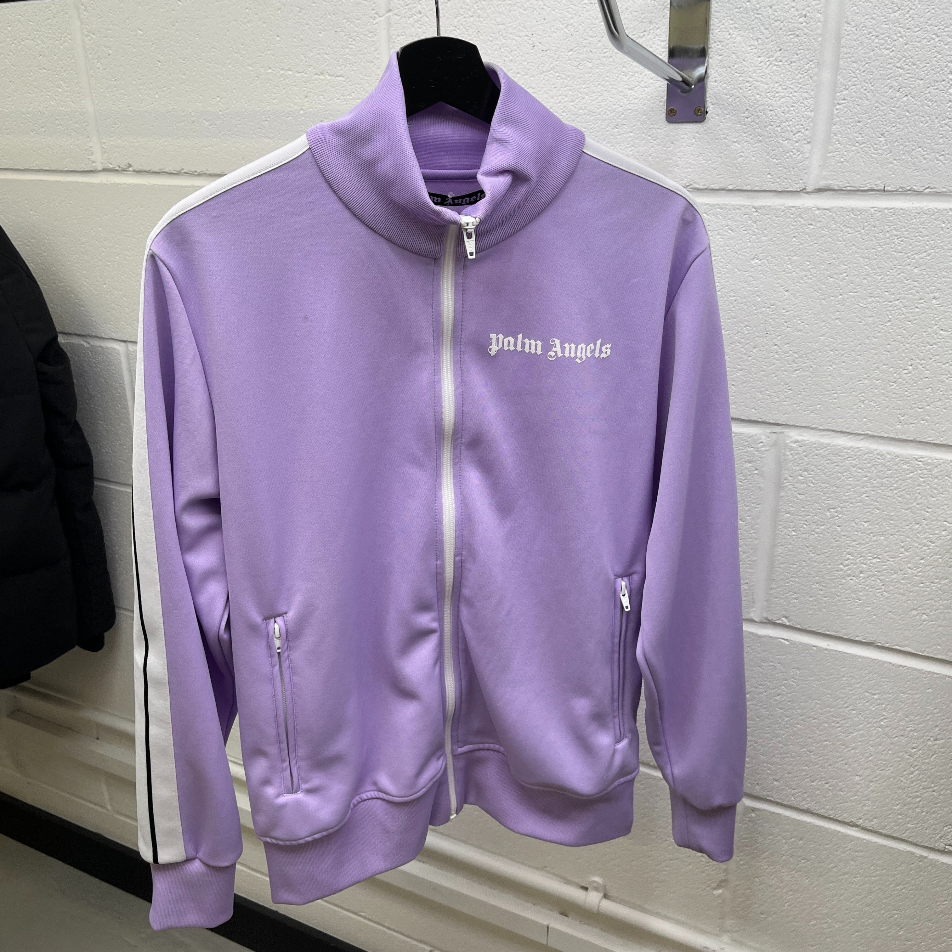 Men's Stripe Logo Track Jacket Purple Size L