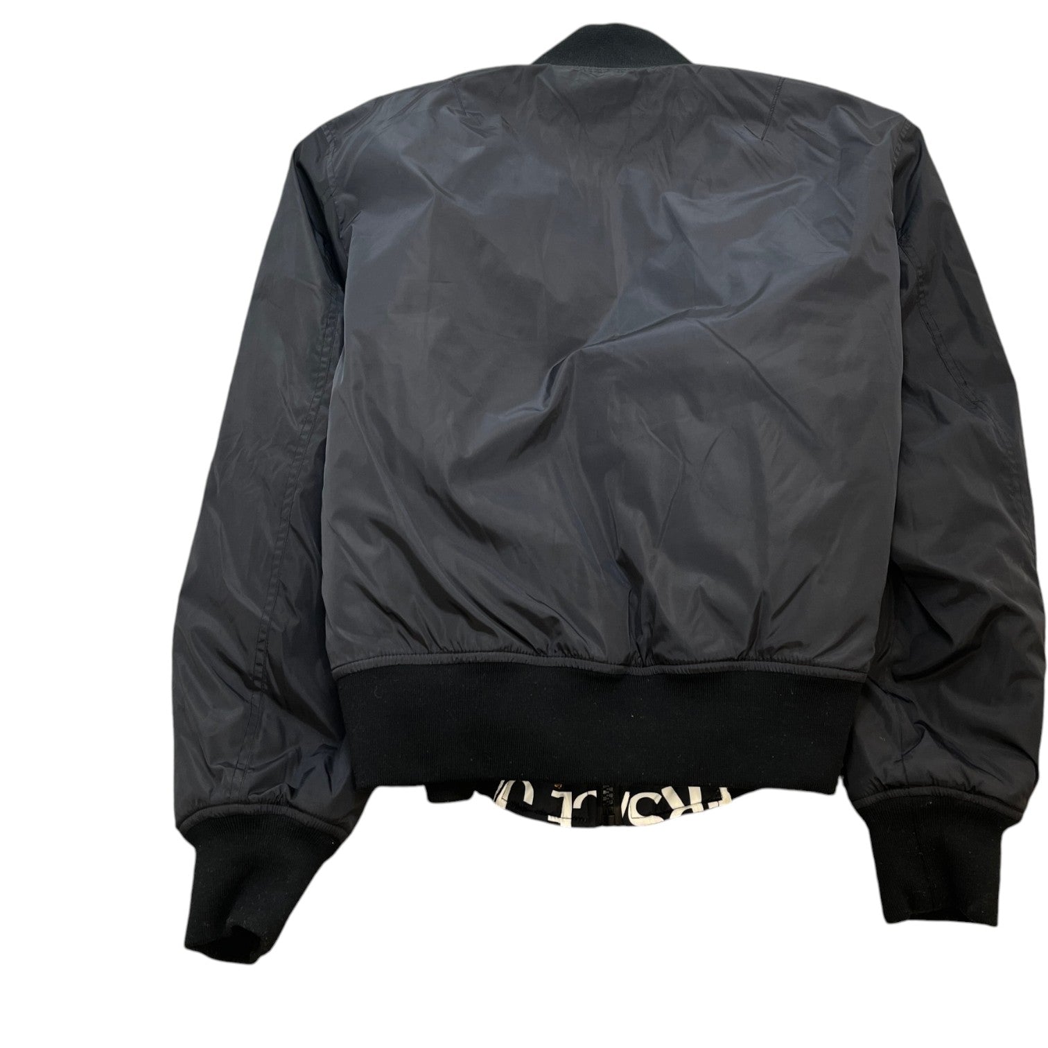 Men's Baroque Print Reversible Bomber Jacket Black Size IT 50 / L
