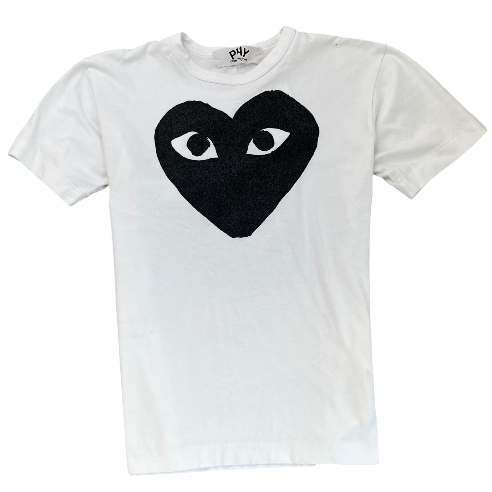 Men's Play Peeping Heart T-Shirt White Size M