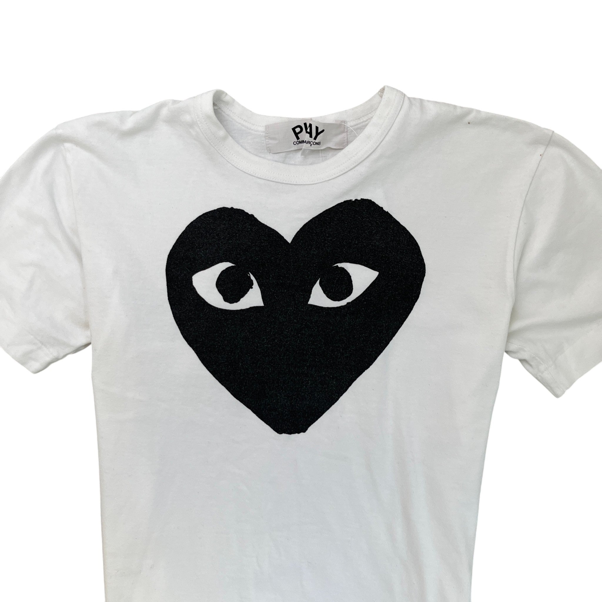 Men's Play Peeping Heart T-Shirt White Size M