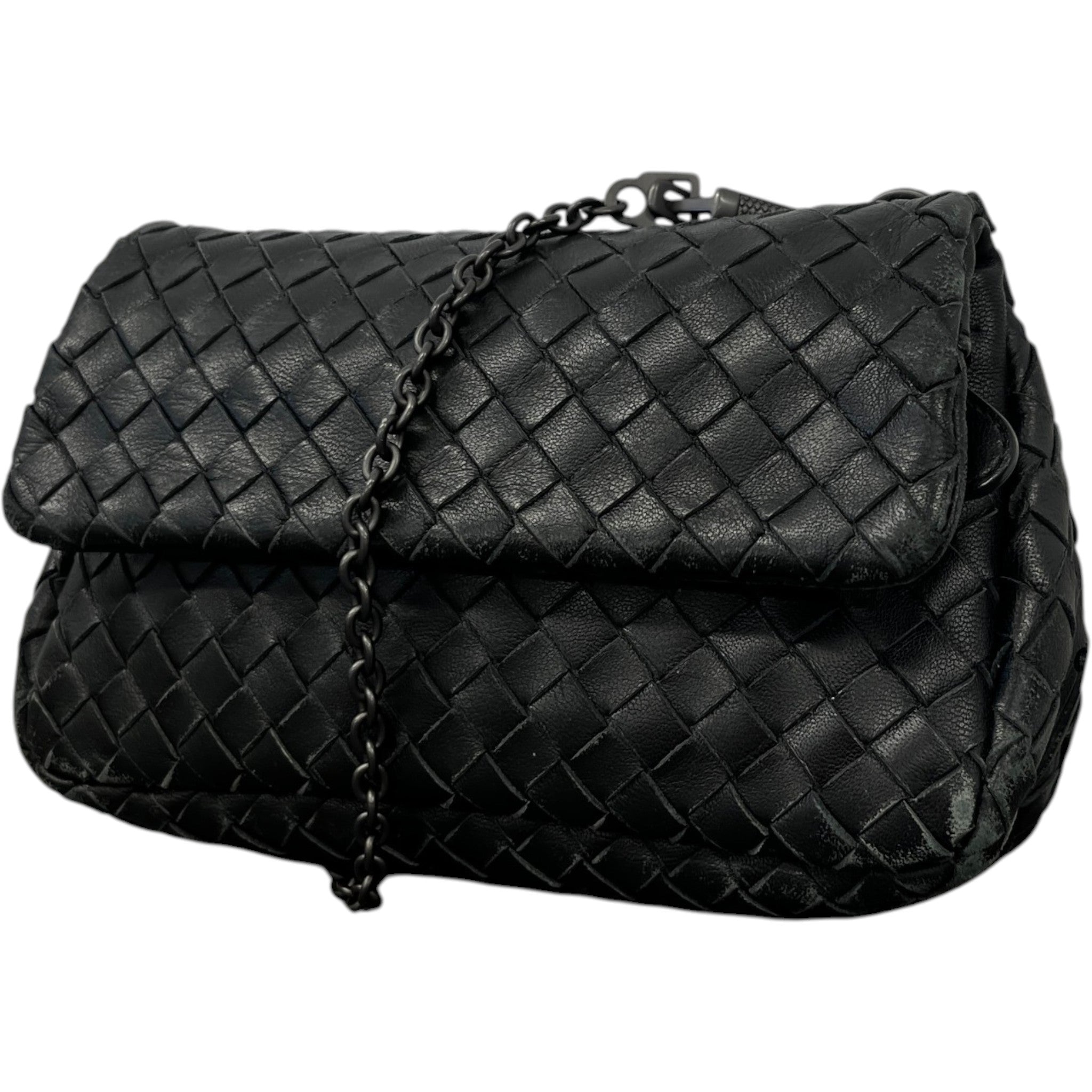 Women's Intrecciato Woven Olimpia Bag Black