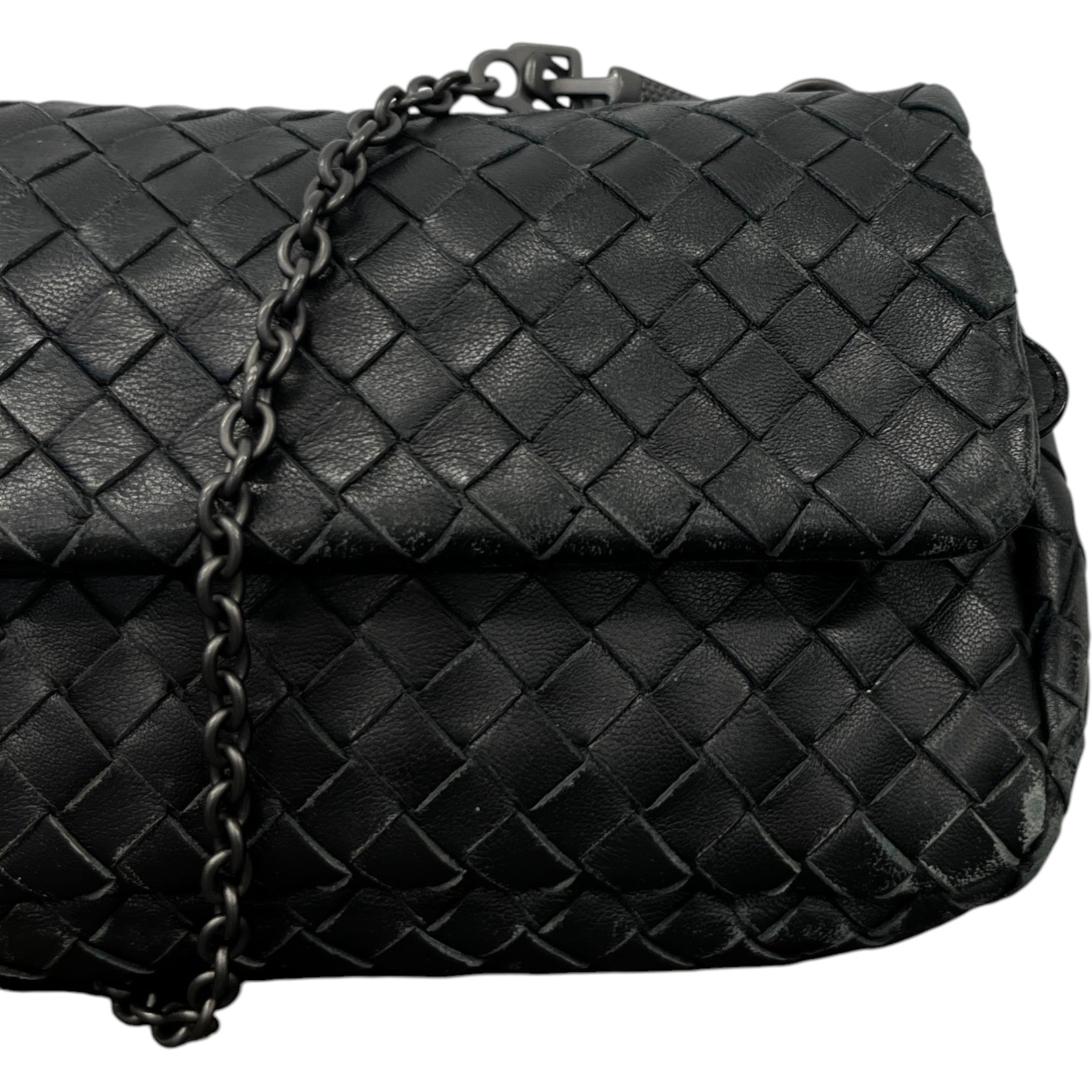 Women's Intrecciato Woven Olimpia Bag Black