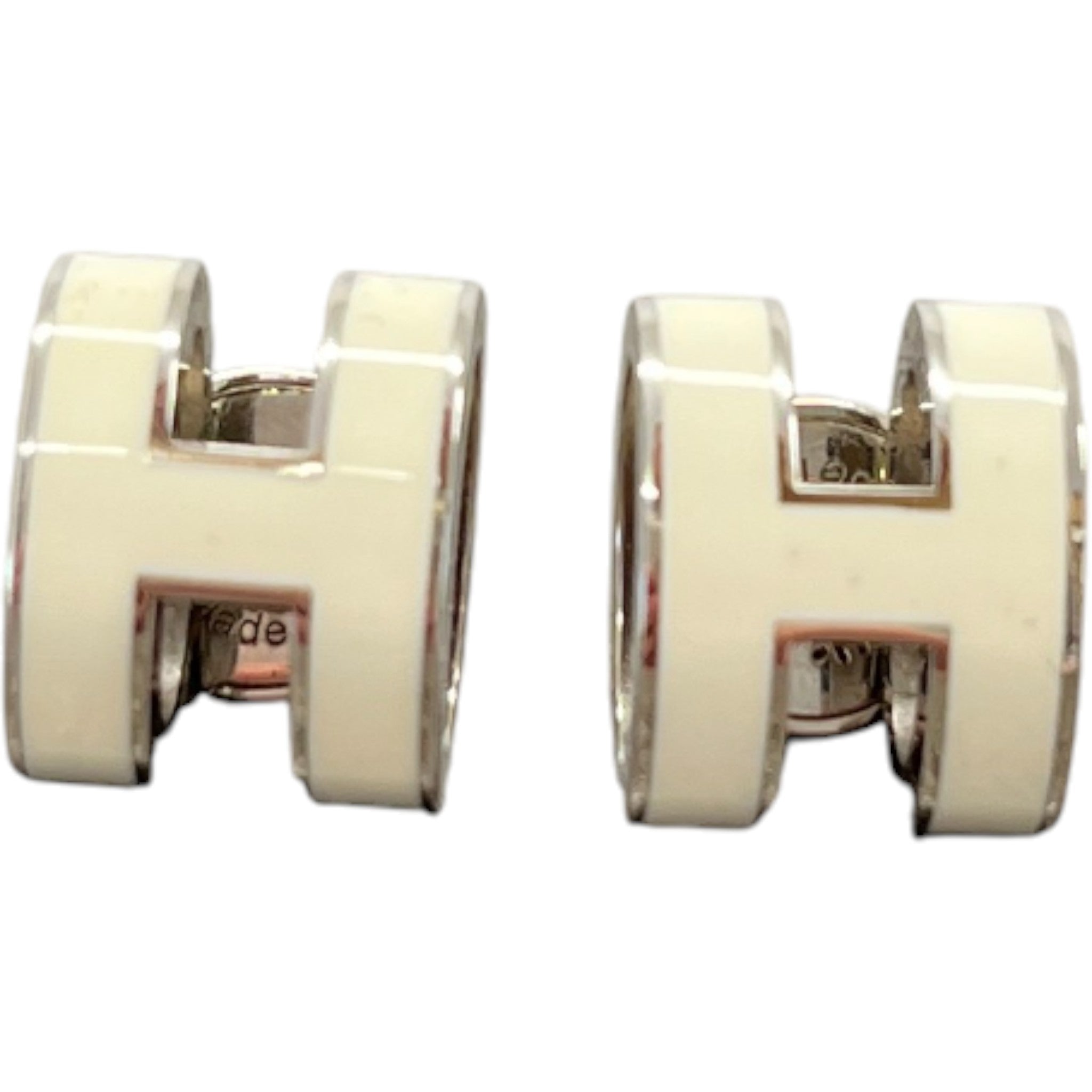 Women's Mini Pop H Earrings Cream