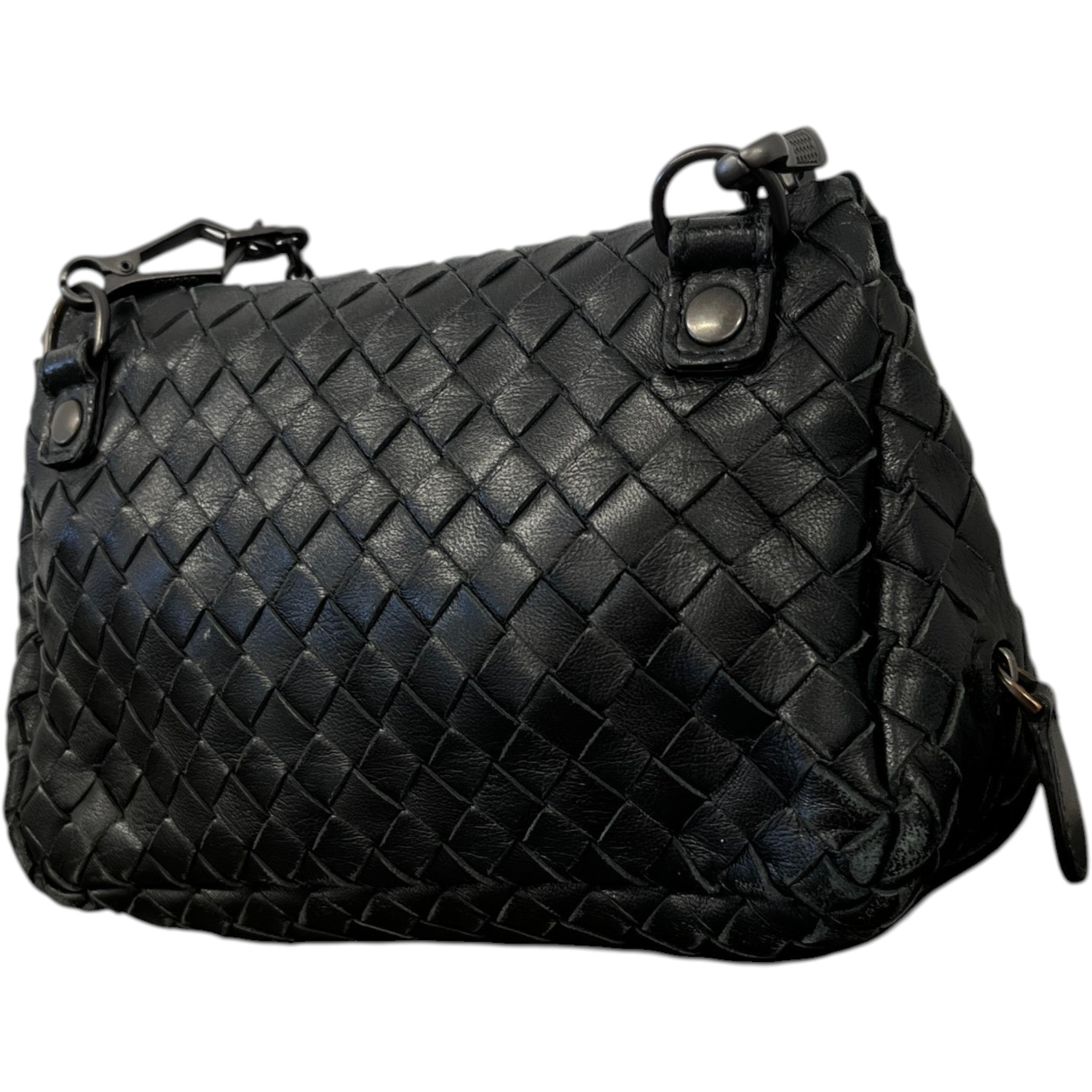 Women's Intrecciato Woven Olimpia Bag Black