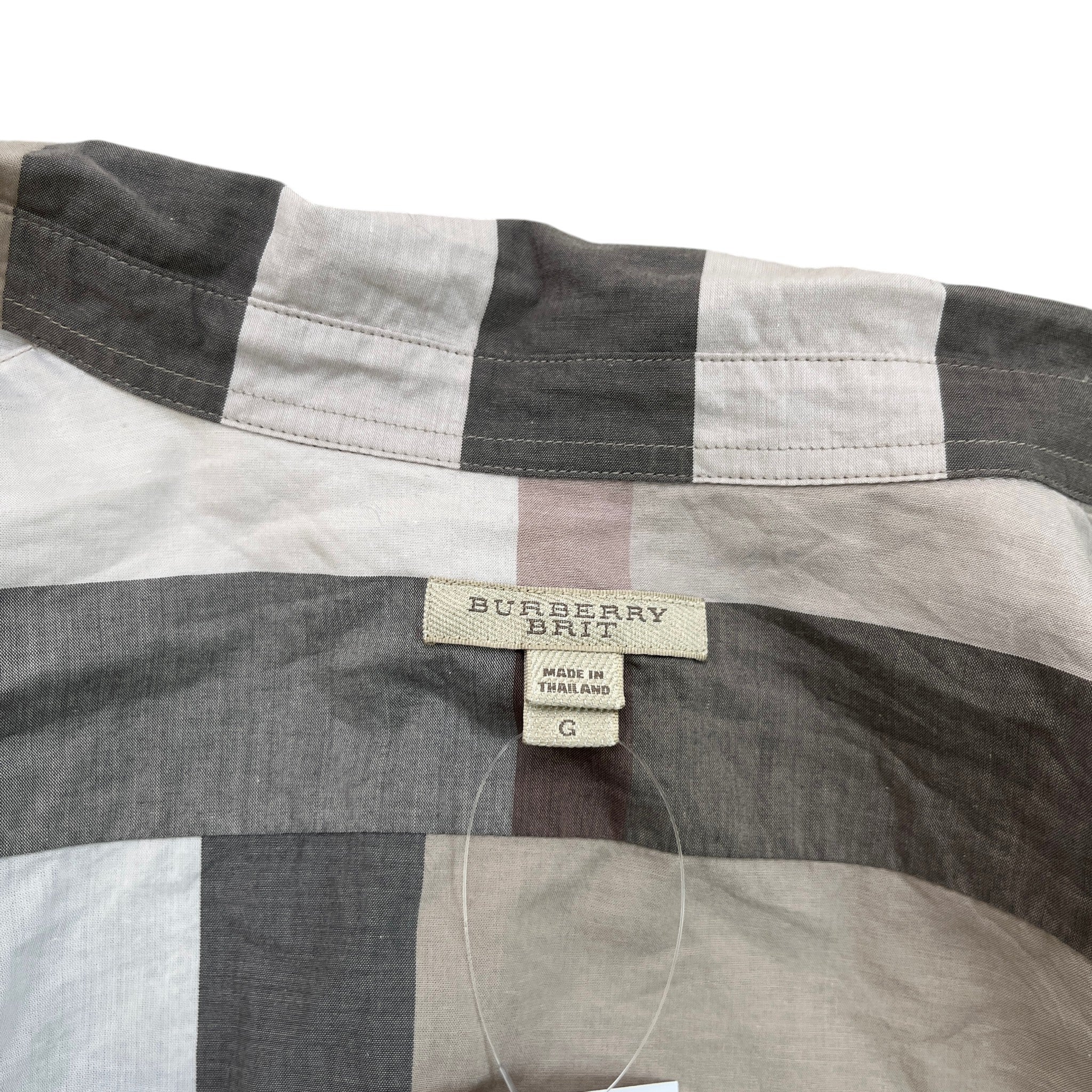 Men's Brit Nova Check Long Sleeve Shirt Beige Size L