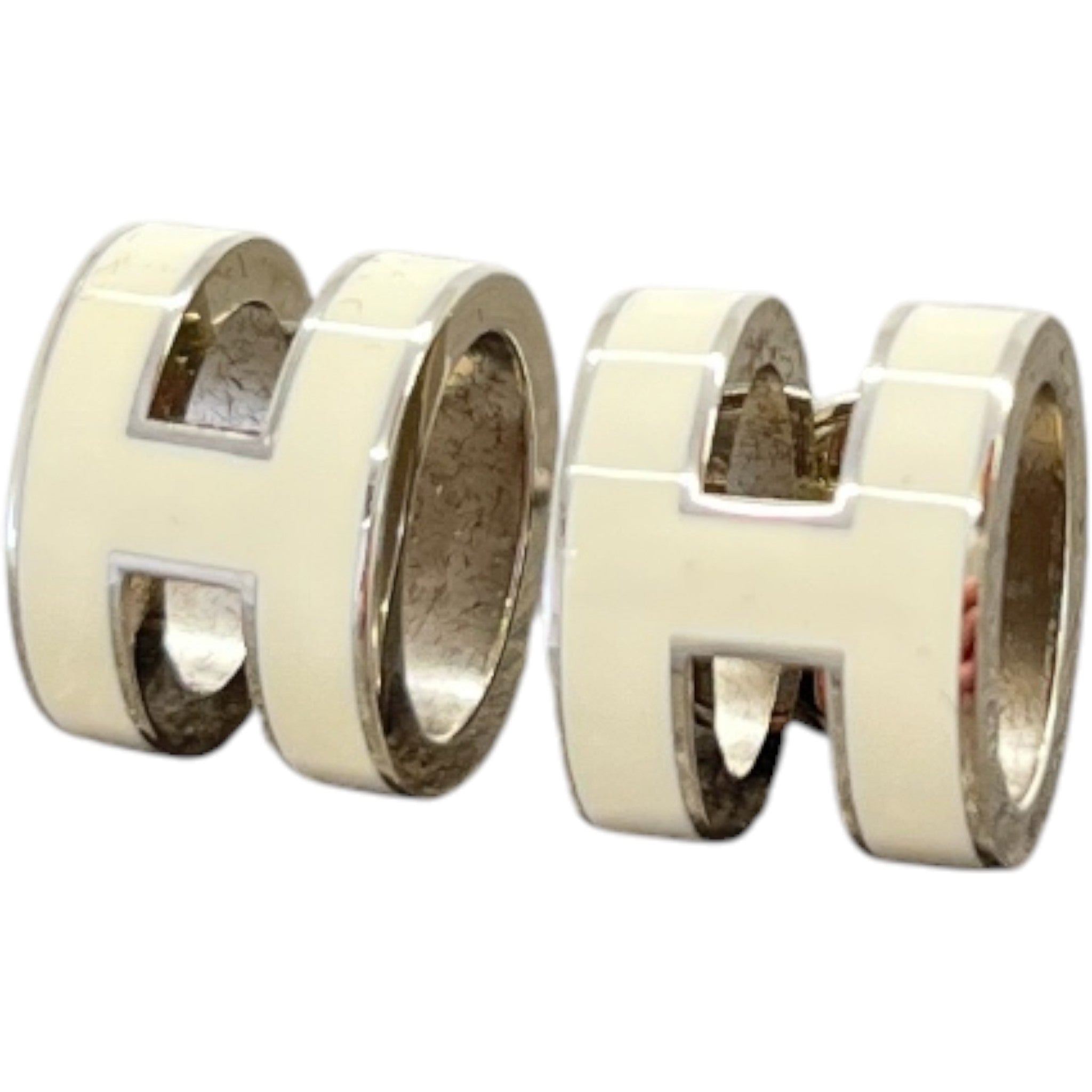 Women's Mini Pop H Earrings Cream