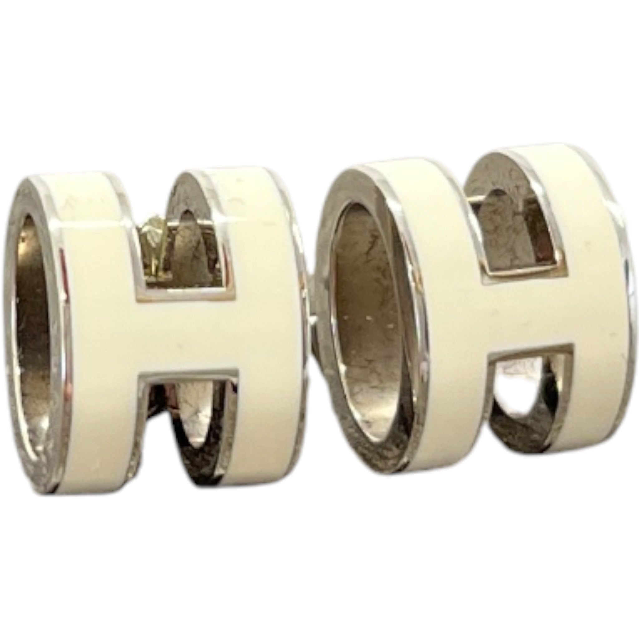 Women's Mini Pop H Earrings Cream