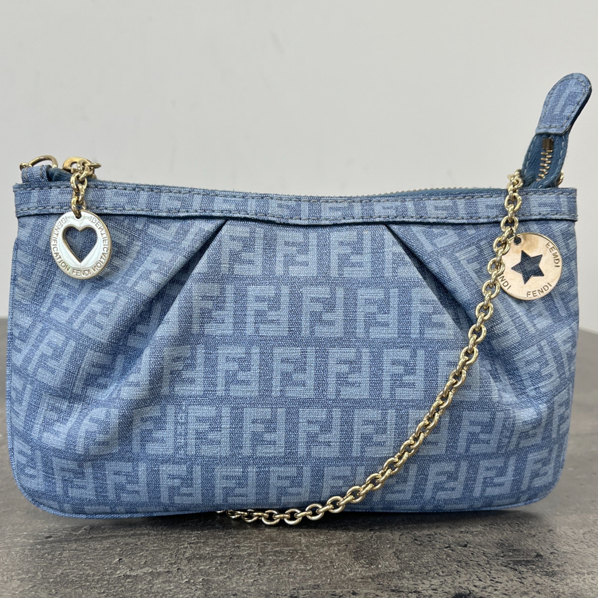 Women's Ff Zucchino Shoulder Bag Blue