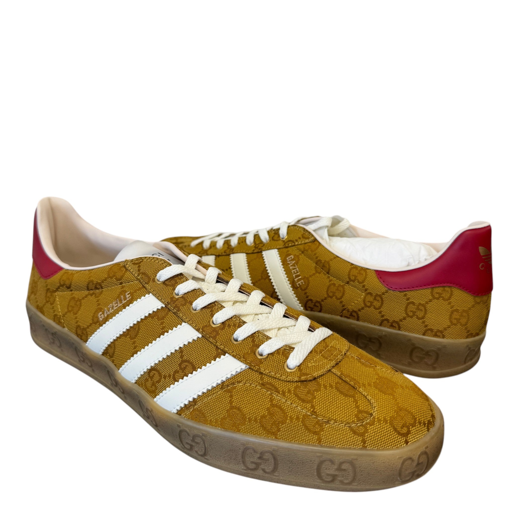 Men's X Adidas Gazelle Gg Monogram Low Trainers Beige Size EU 48 / UK 14
