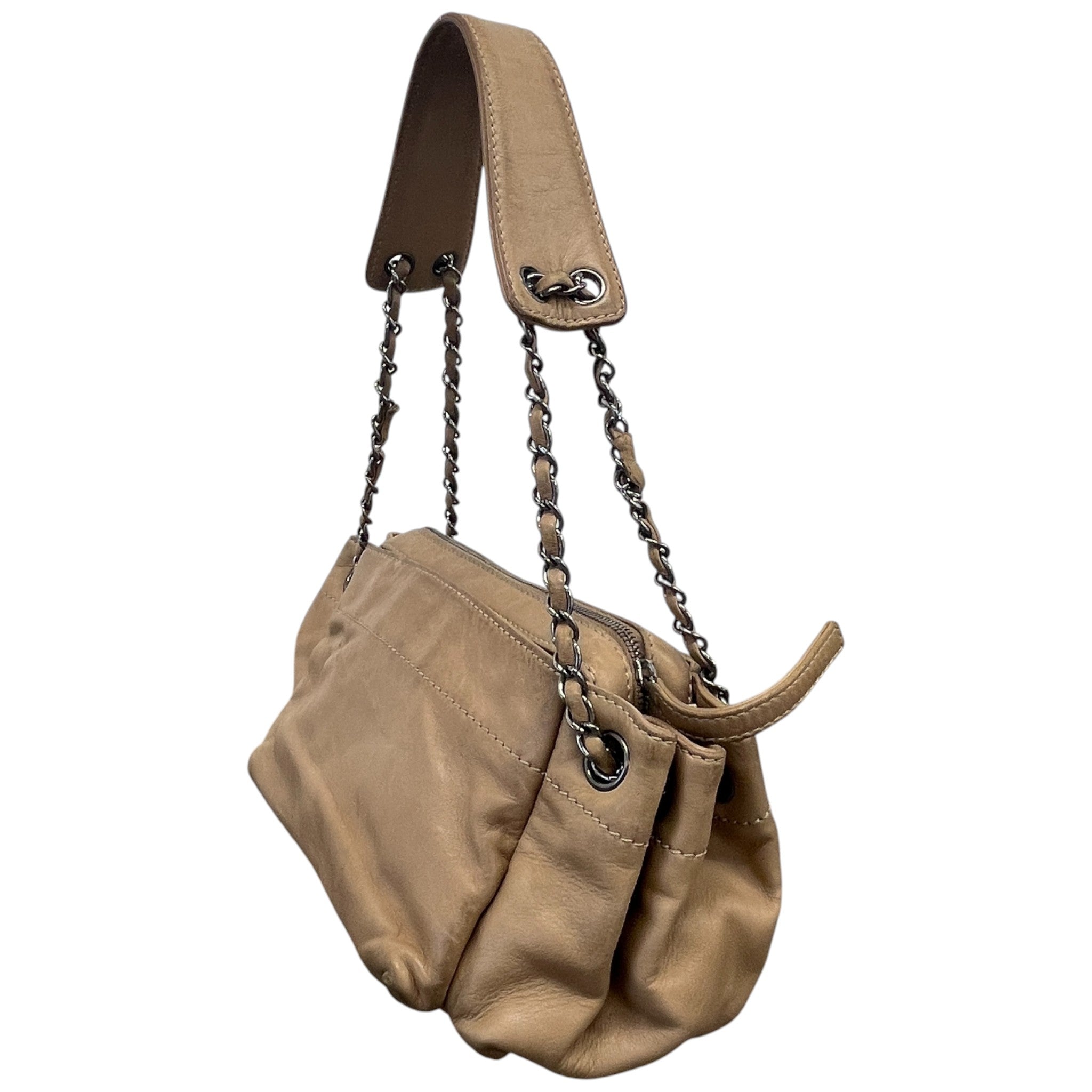 Women's Lax Accordion Handbag Beige