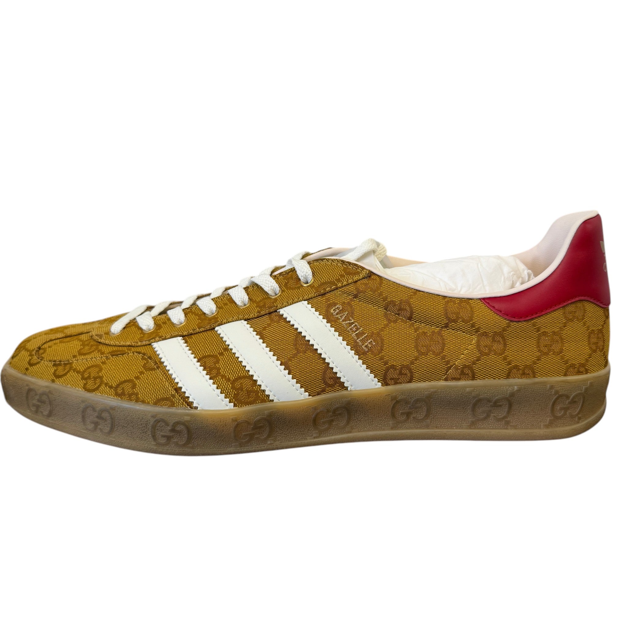 Men's X Adidas Gazelle Gg Monogram Low Trainers Beige Size EU 48 / UK 14