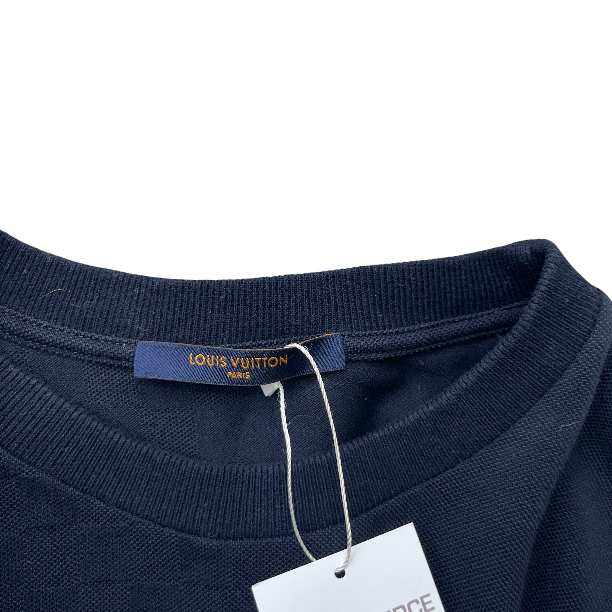 Men's Half Damier Pocket T-Shirt Navy Size XS