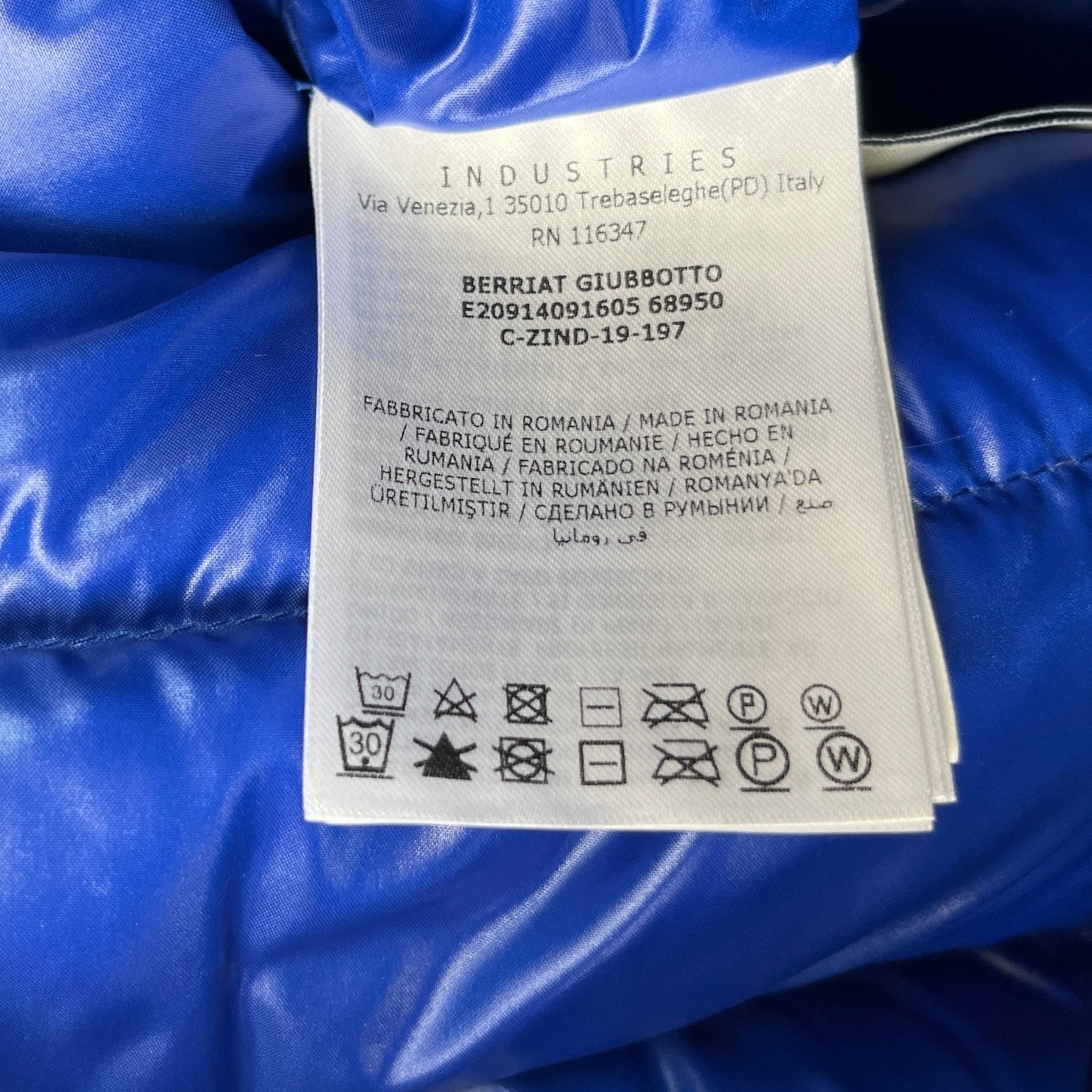 Men's Berriat Down Jacket Blue Size 2 / M