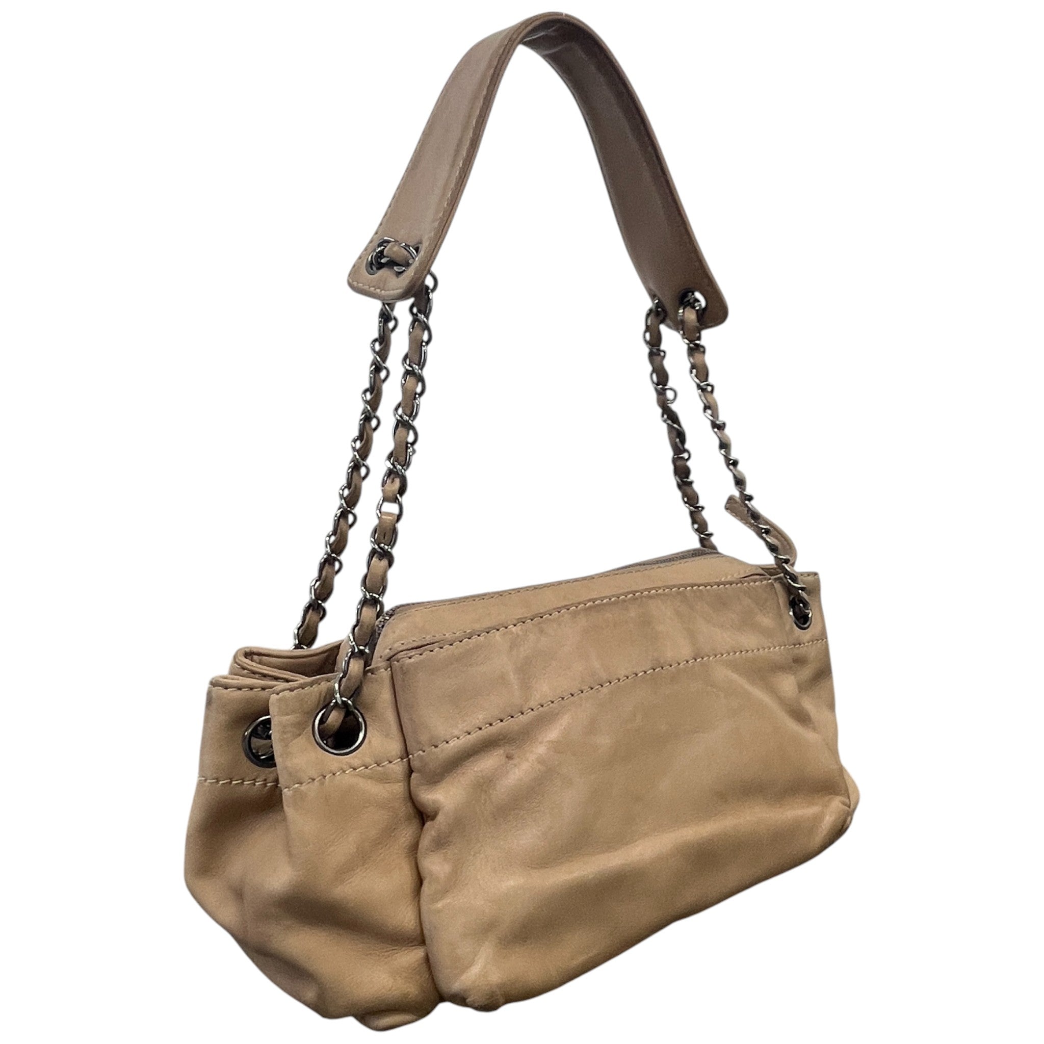 Women's Lax Accordion Handbag Beige