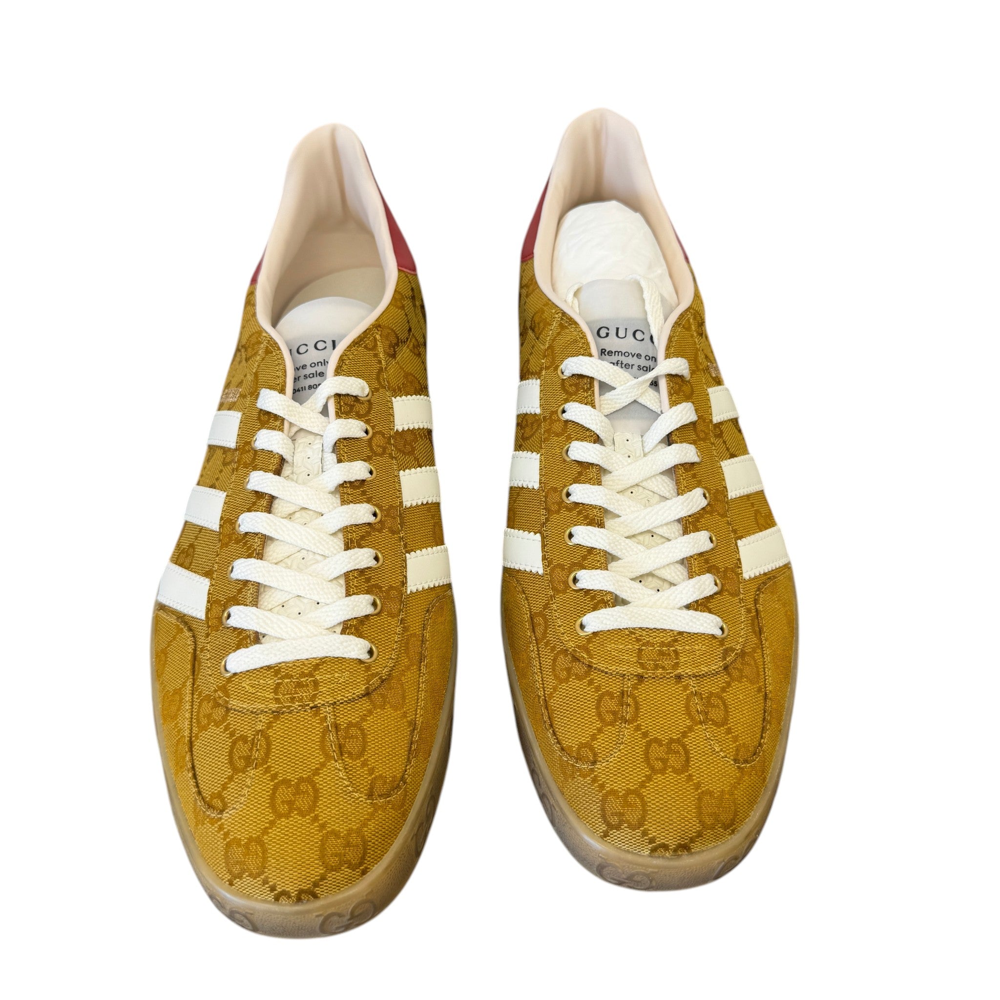 Men's X Adidas Gazelle Gg Monogram Low Trainers Beige Size EU 48 / UK 14