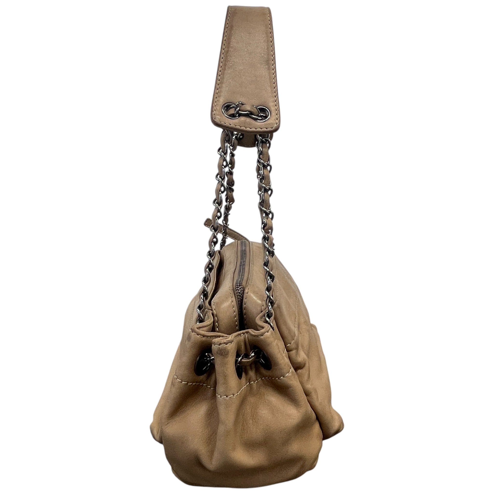 Women's Lax Accordion Handbag Beige