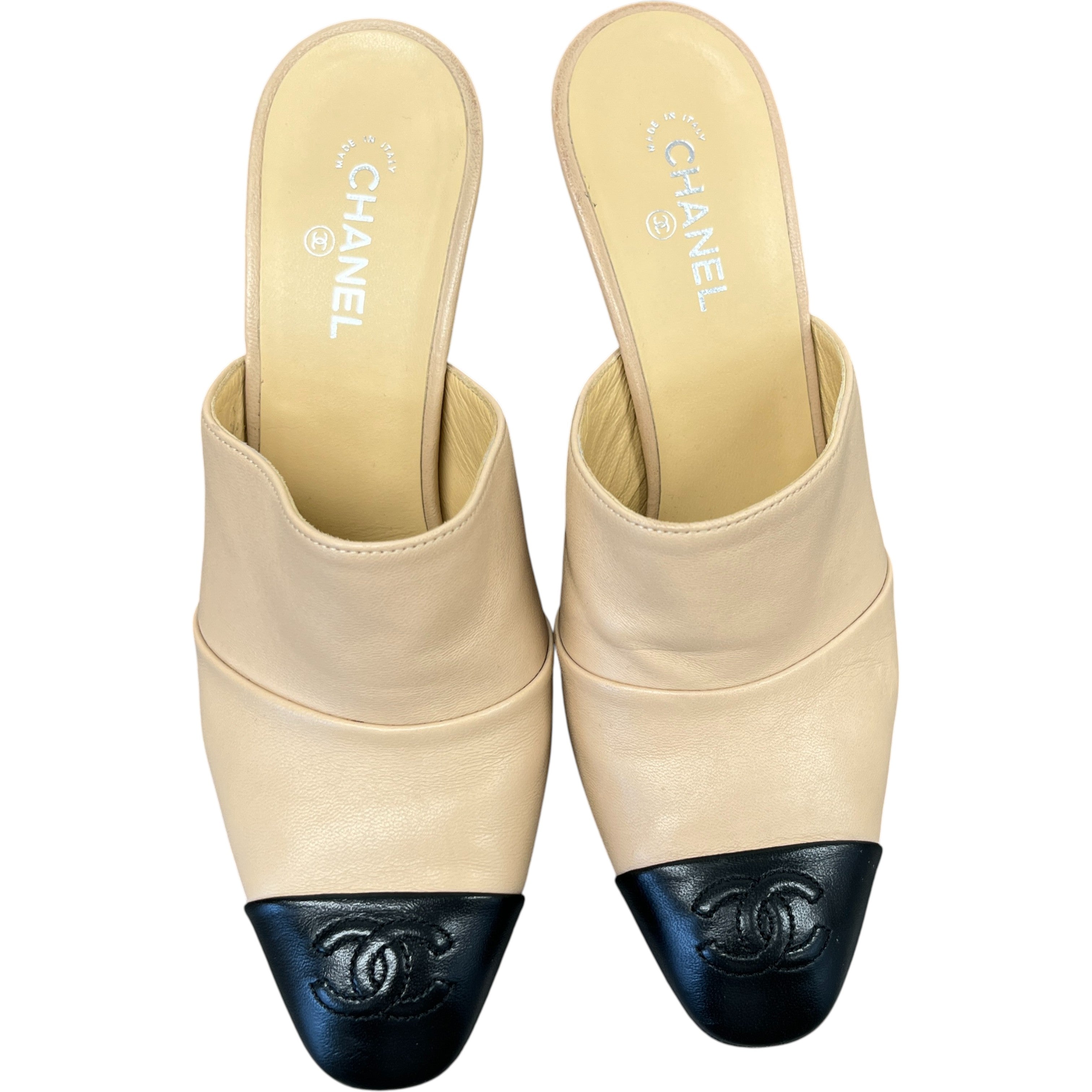 Women's Cc Toe Cap Heels Beige Size EU 36 / UK 3