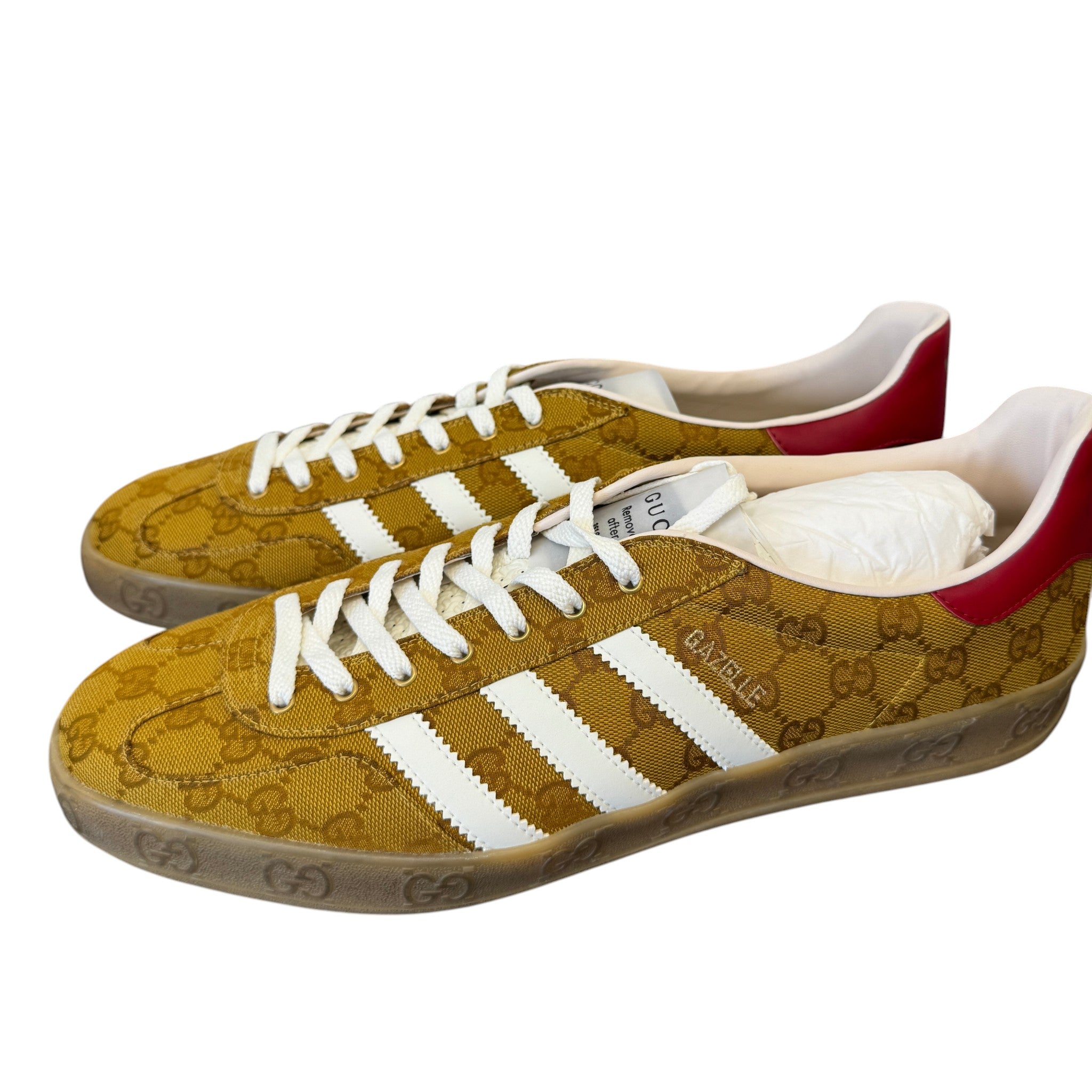 Men's X Adidas Gazelle Gg Monogram Low Trainers Beige Size EU 48 / UK 14