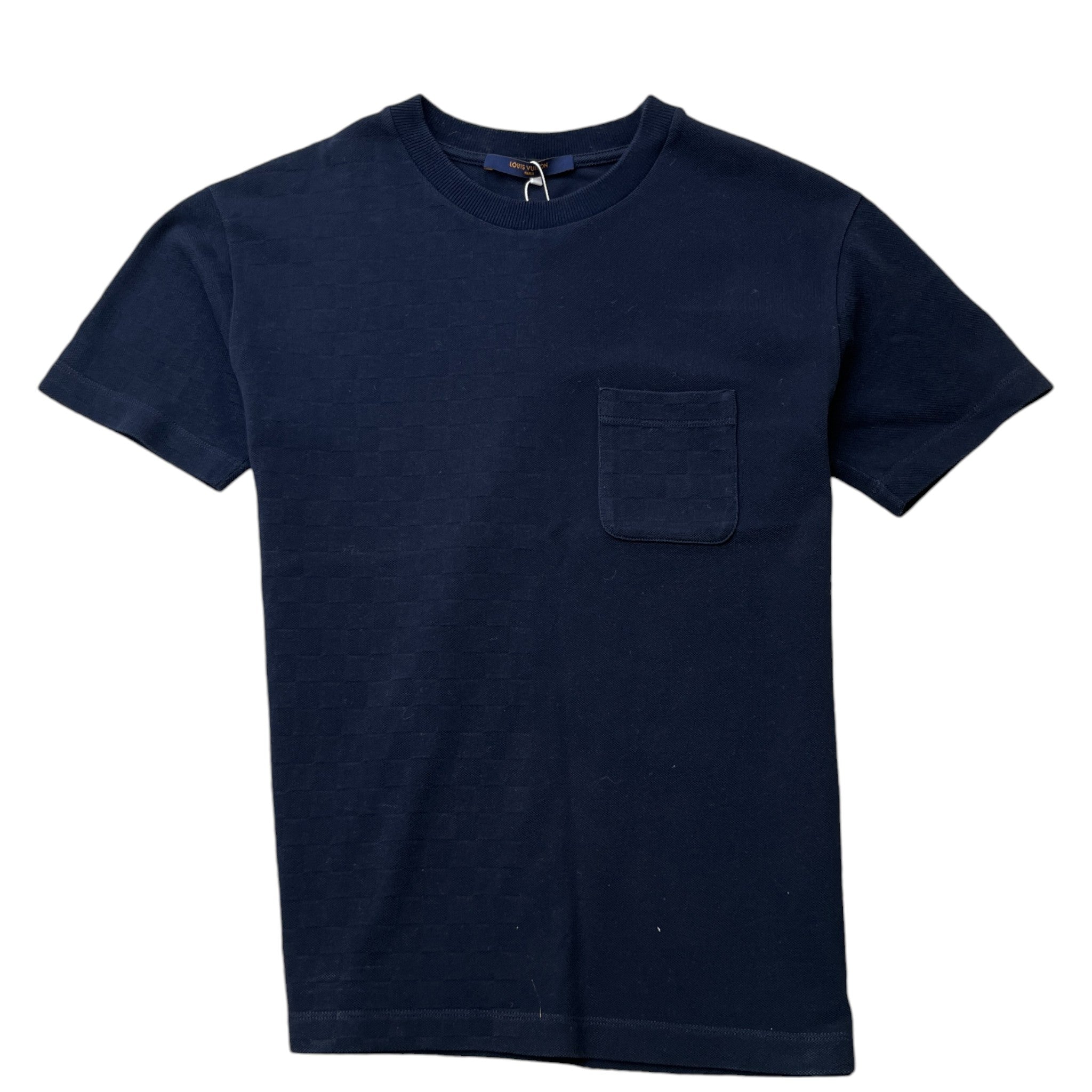 Men's Half Damier Pocket T-Shirt Navy Size XS