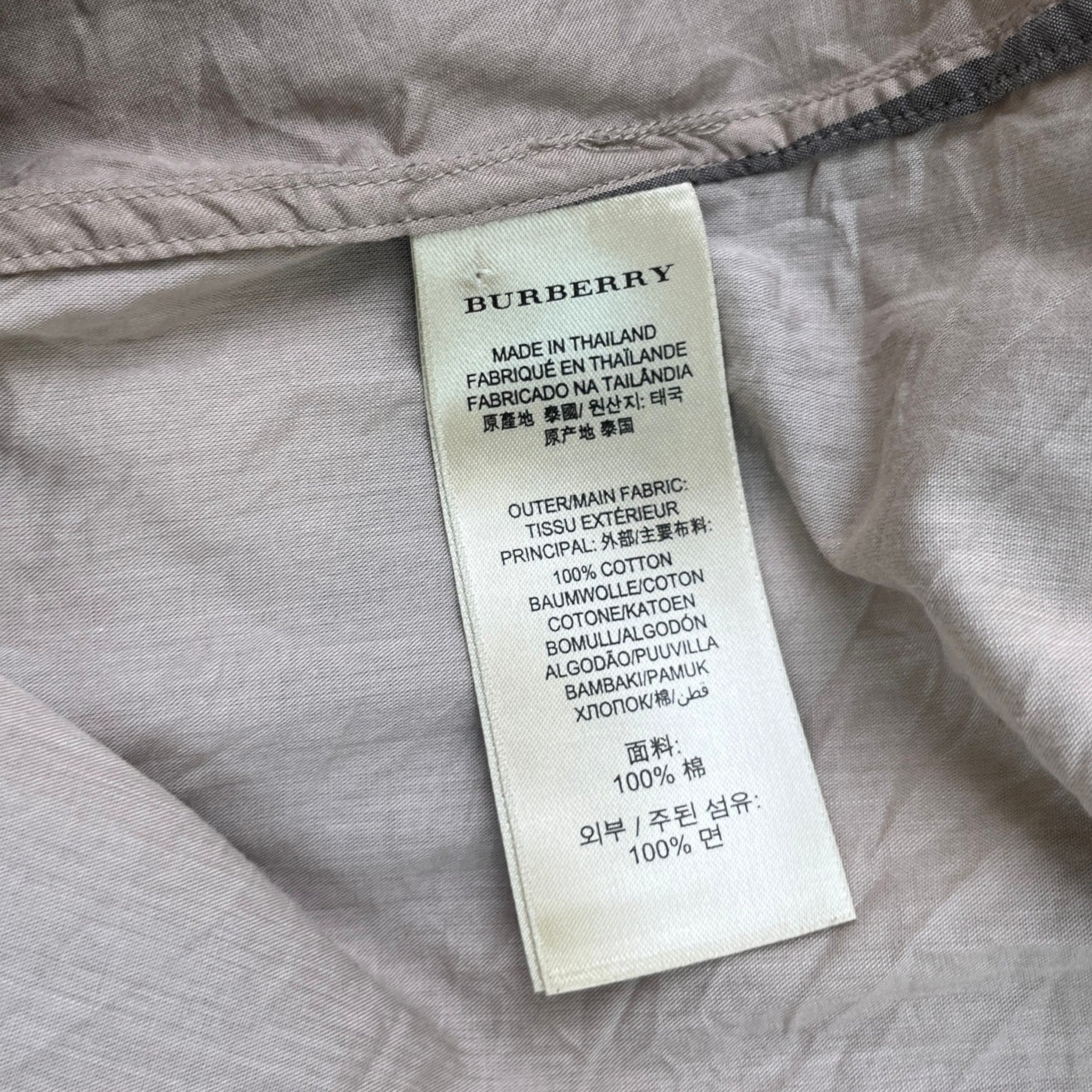 Men's Brit Nova Check Long Sleeve Shirt Beige Size L