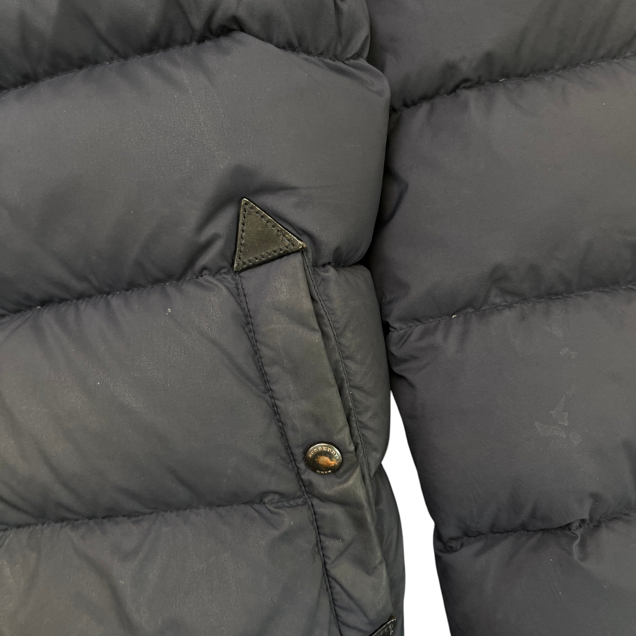 Men's Nova Check Lined Detachable Sleeve Down Jacket Navy Size XS