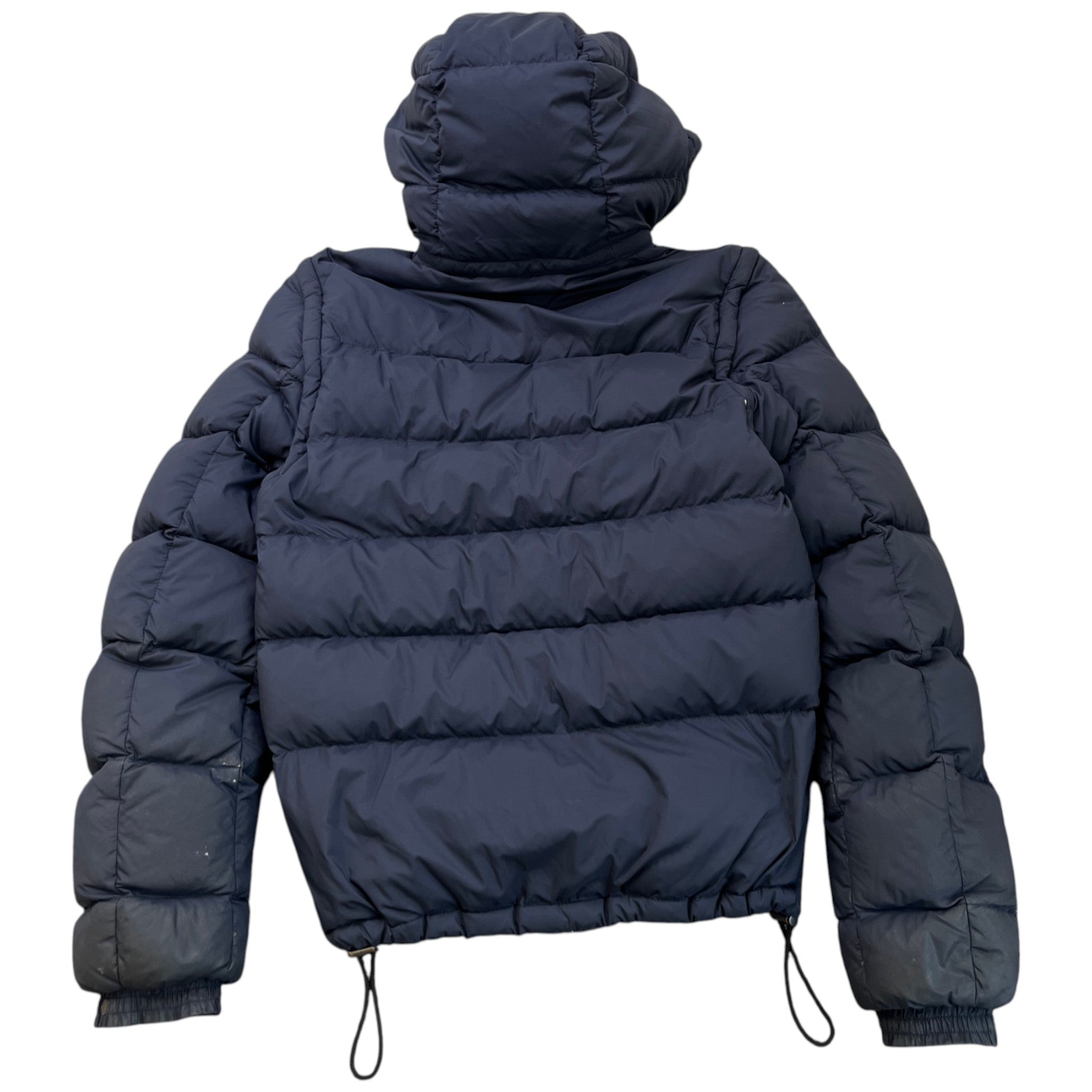 Men's Nova Check Lined Detachable Sleeve Down Jacket Navy Size XS