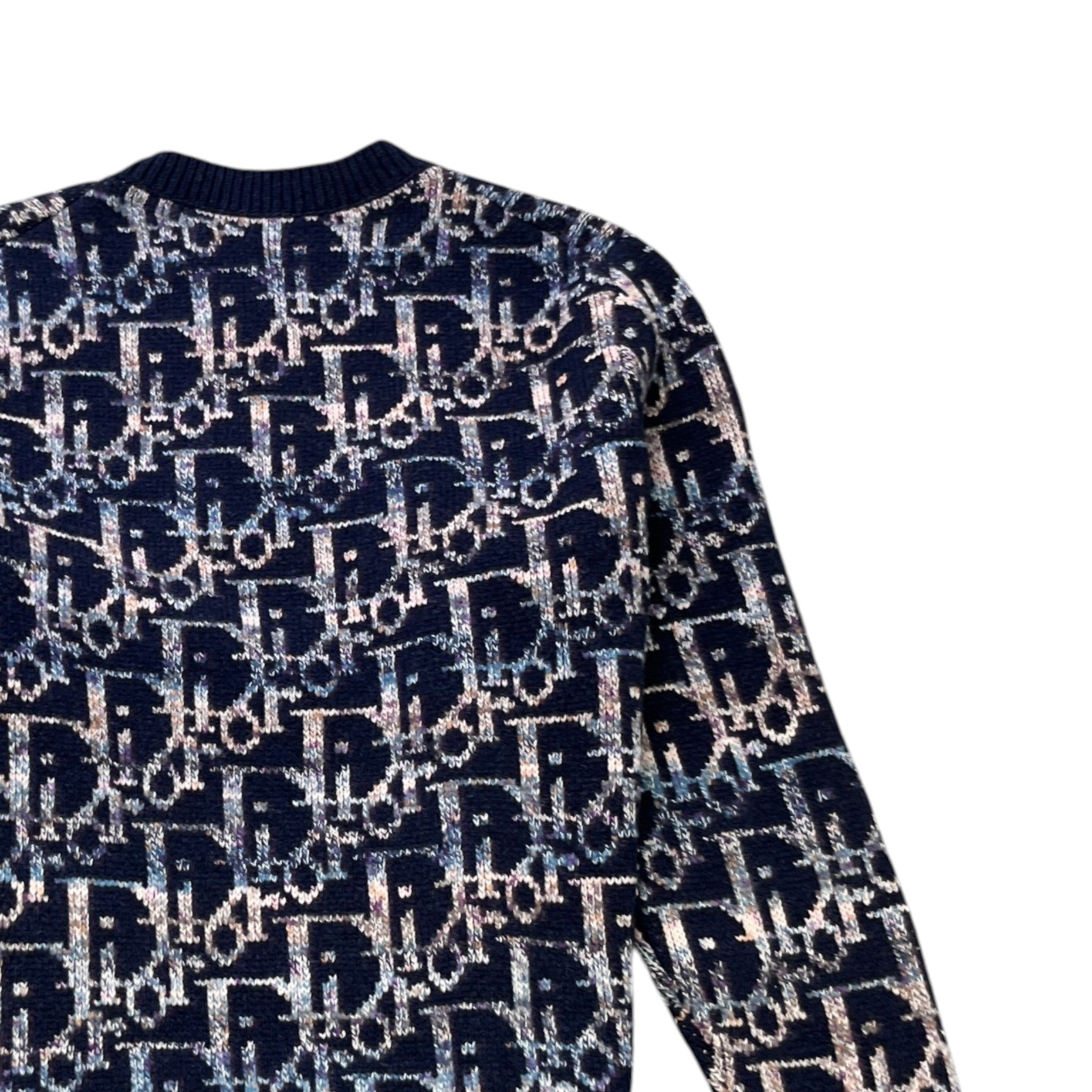 Men's Oblique Jacquard Sweatshirt Navy Size L