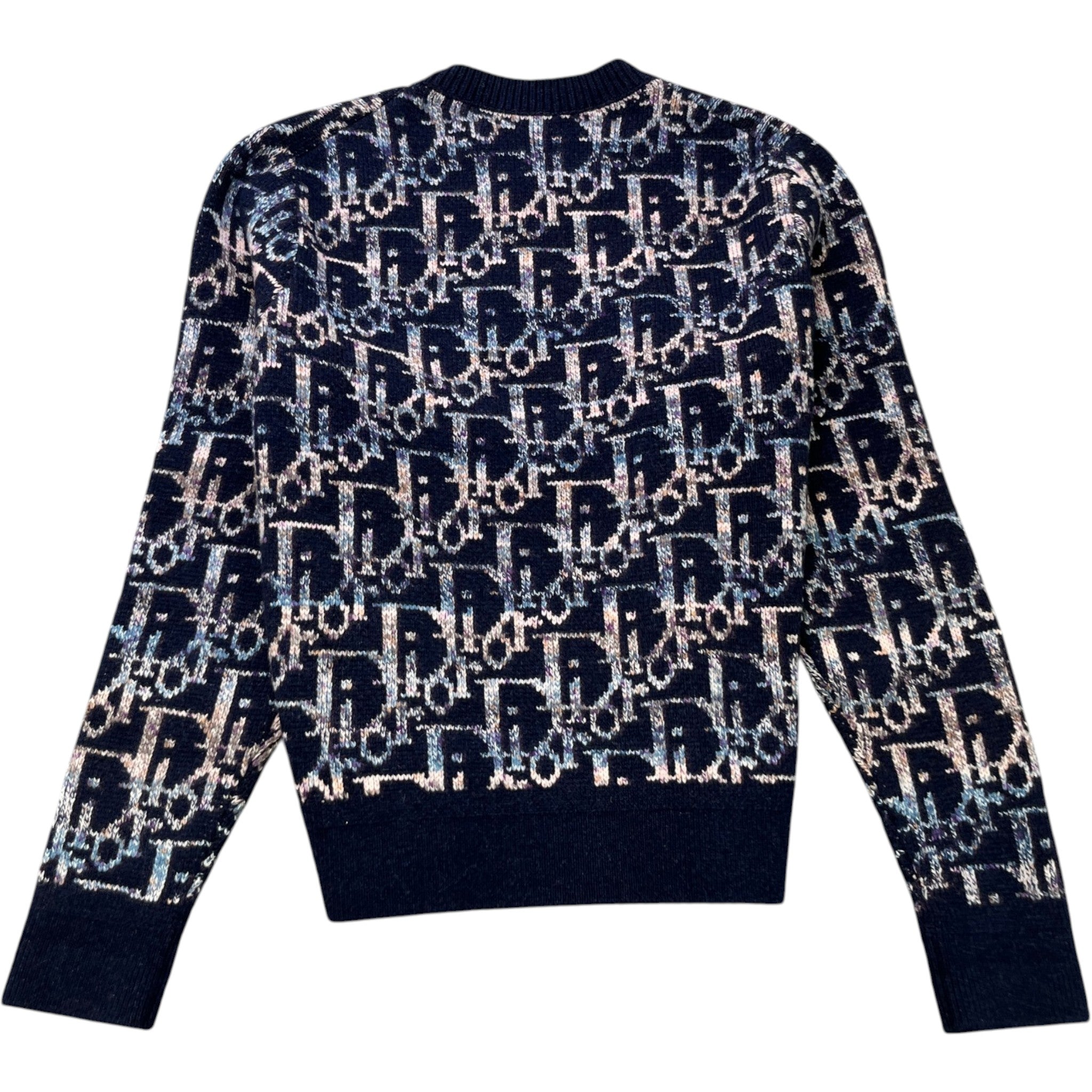 Men's Oblique Jacquard Sweatshirt Navy Size L