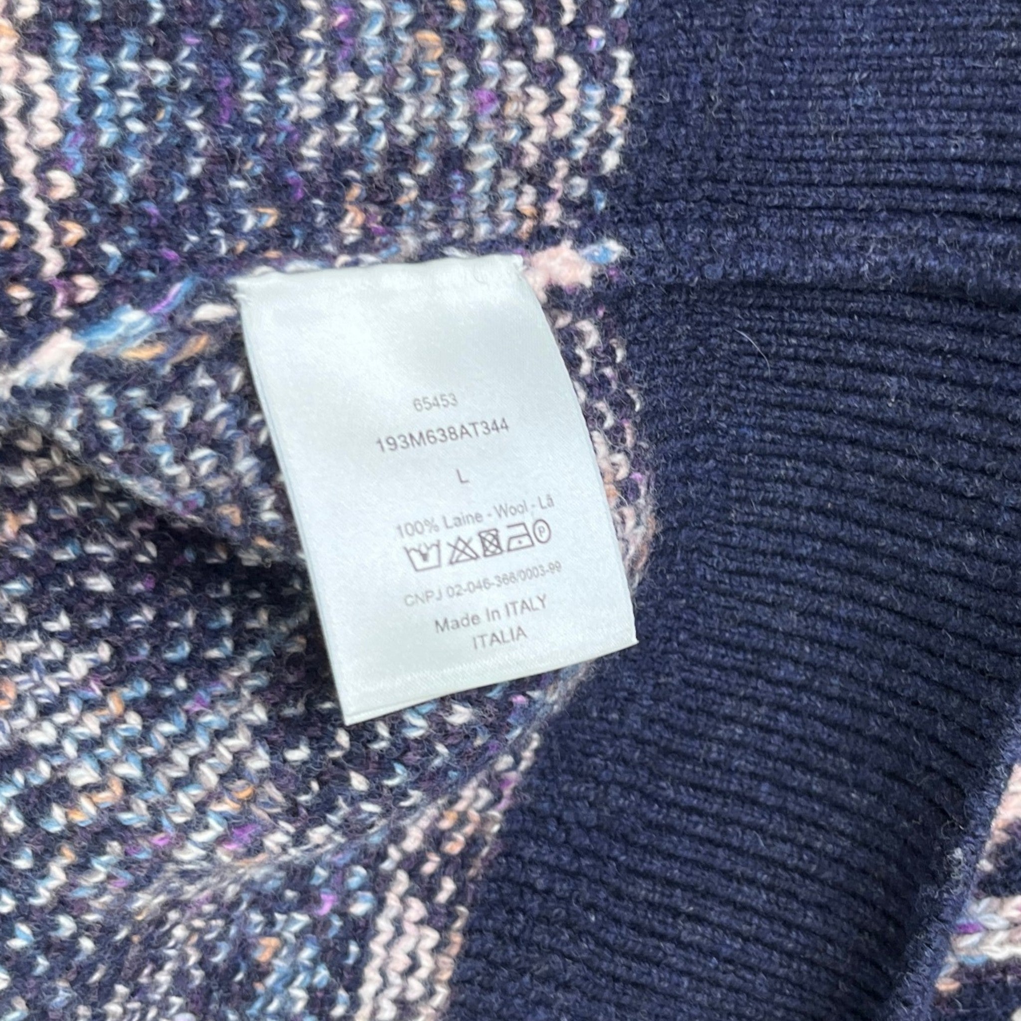 Men's Oblique Jacquard Sweatshirt Navy Size L