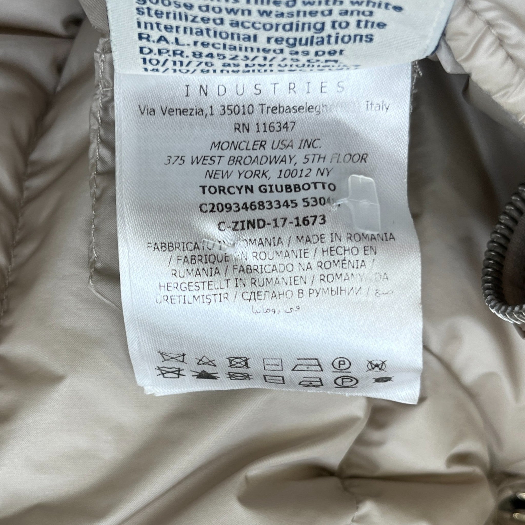 Women's Torcyn Down Jacket Beige Size 2 / UK 12