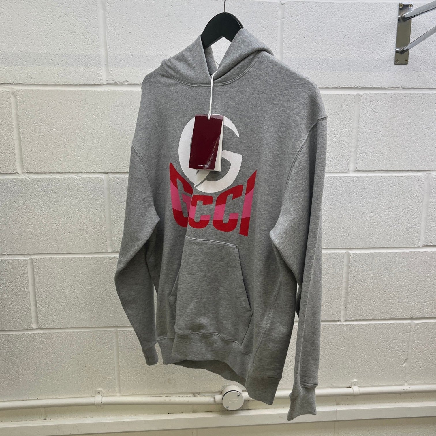 Women's Logo Print Hoodie Grey Size M