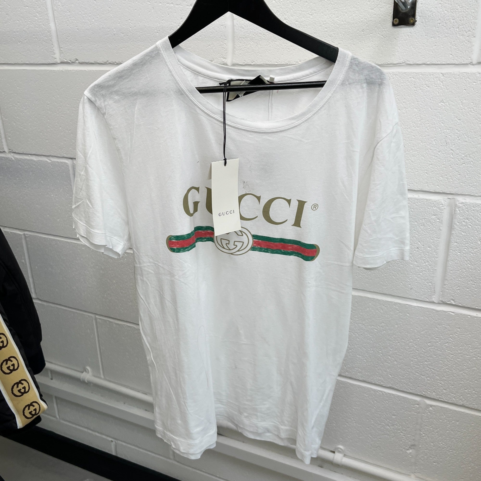 Men's Logo Print T-Shirt White Size S