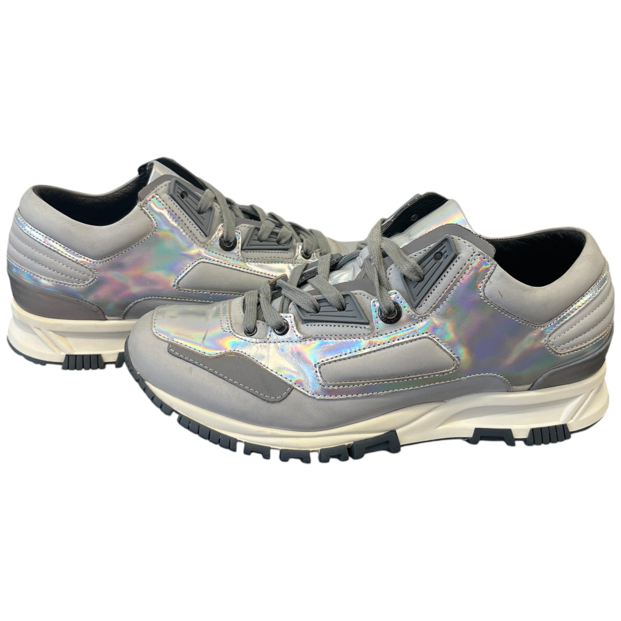 Men's High Frequency Holographic Low Trainers Grey Size EU 39 / UK 5