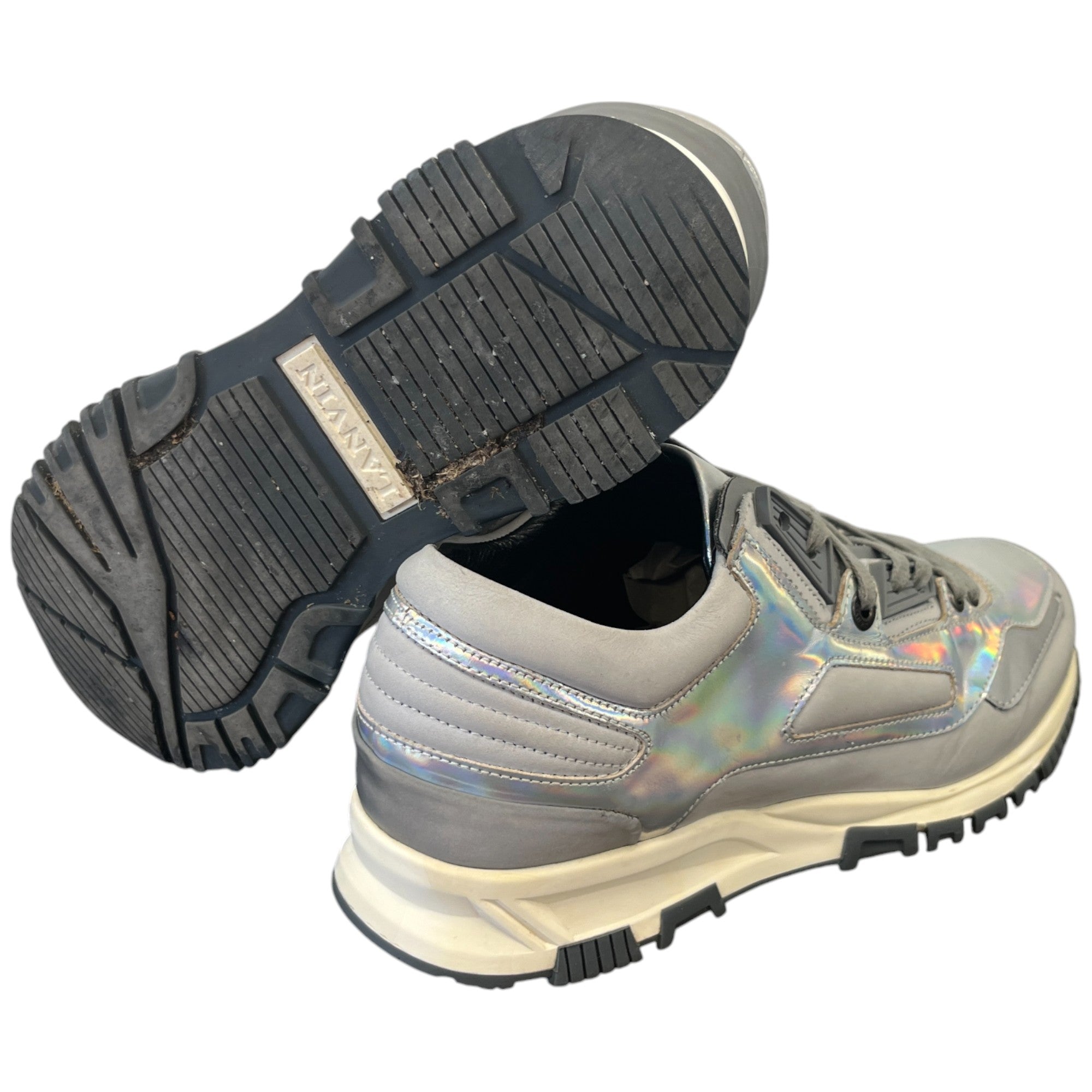 Men's High Frequency Holographic Low Trainers Grey Size EU 39 / UK 5