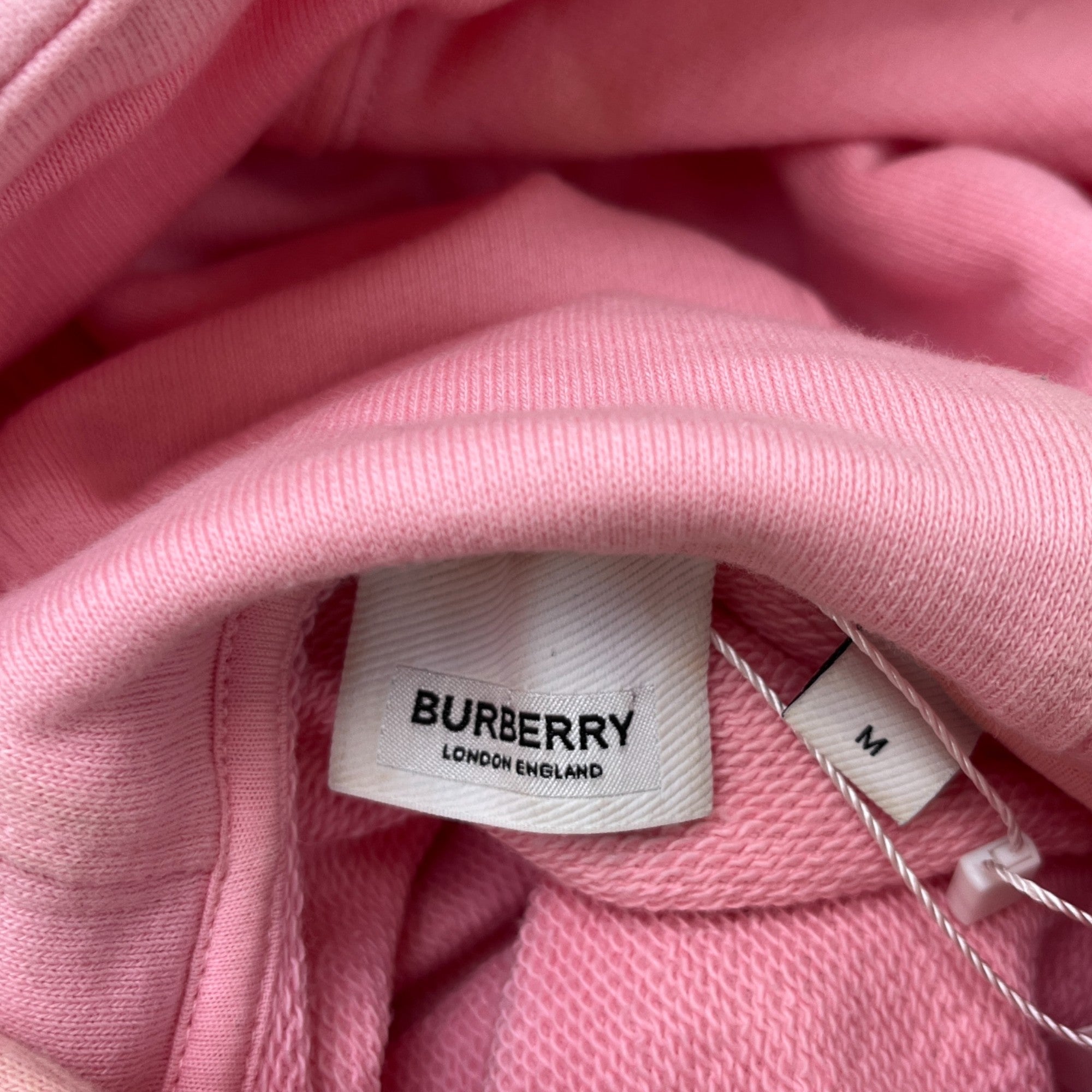 Men's Embroidered Logo Hoodie Pink Size M