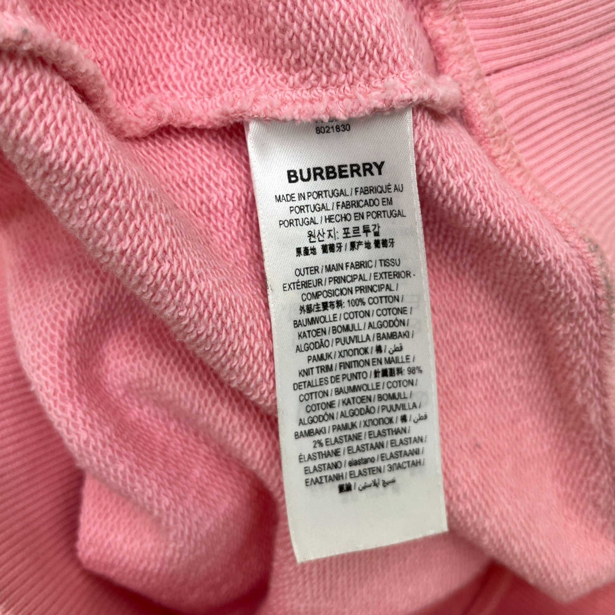 Men's Embroidered Logo Hoodie Pink Size M